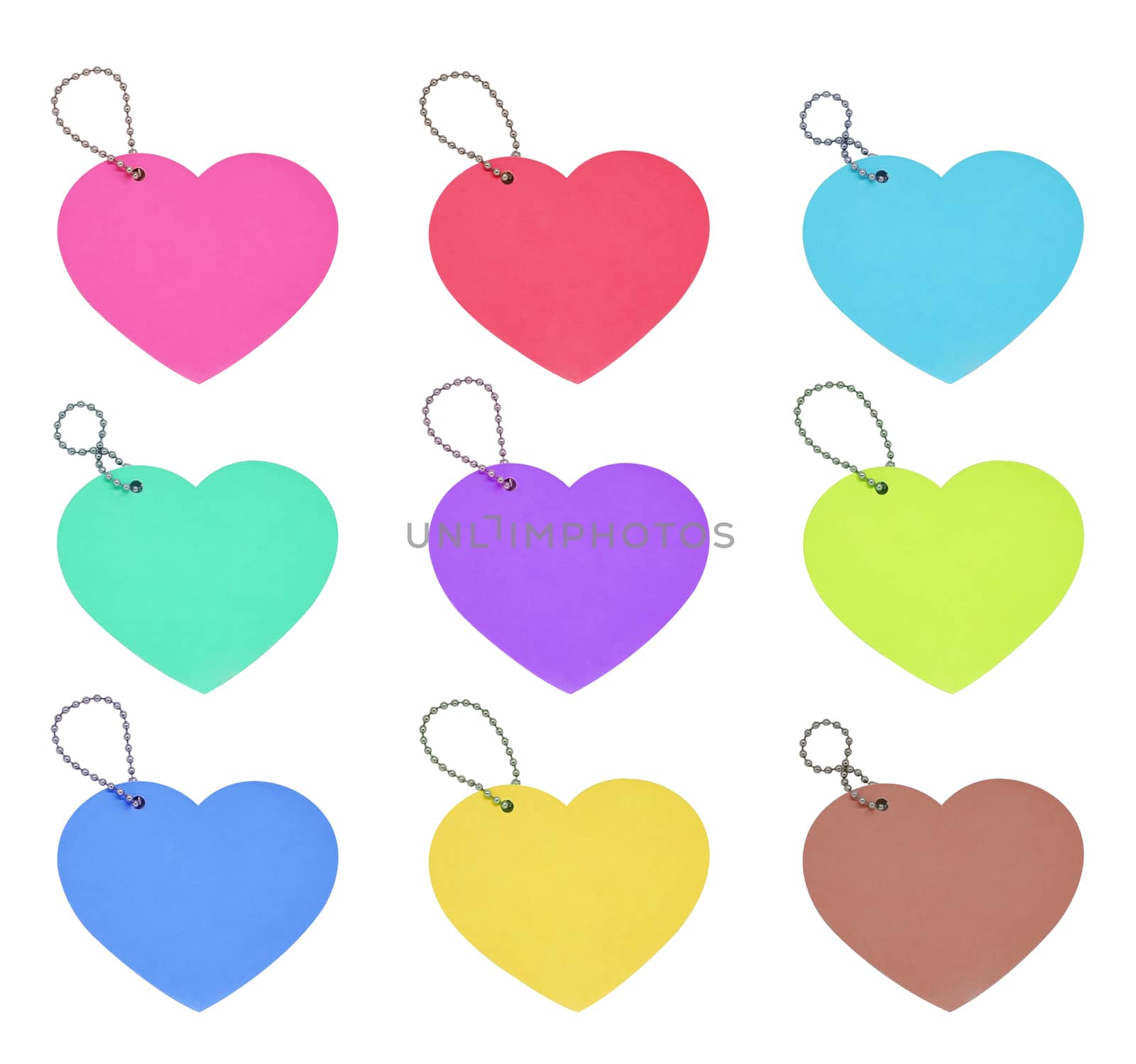 set tag hearts colorful valentines day on white background  by phochi
