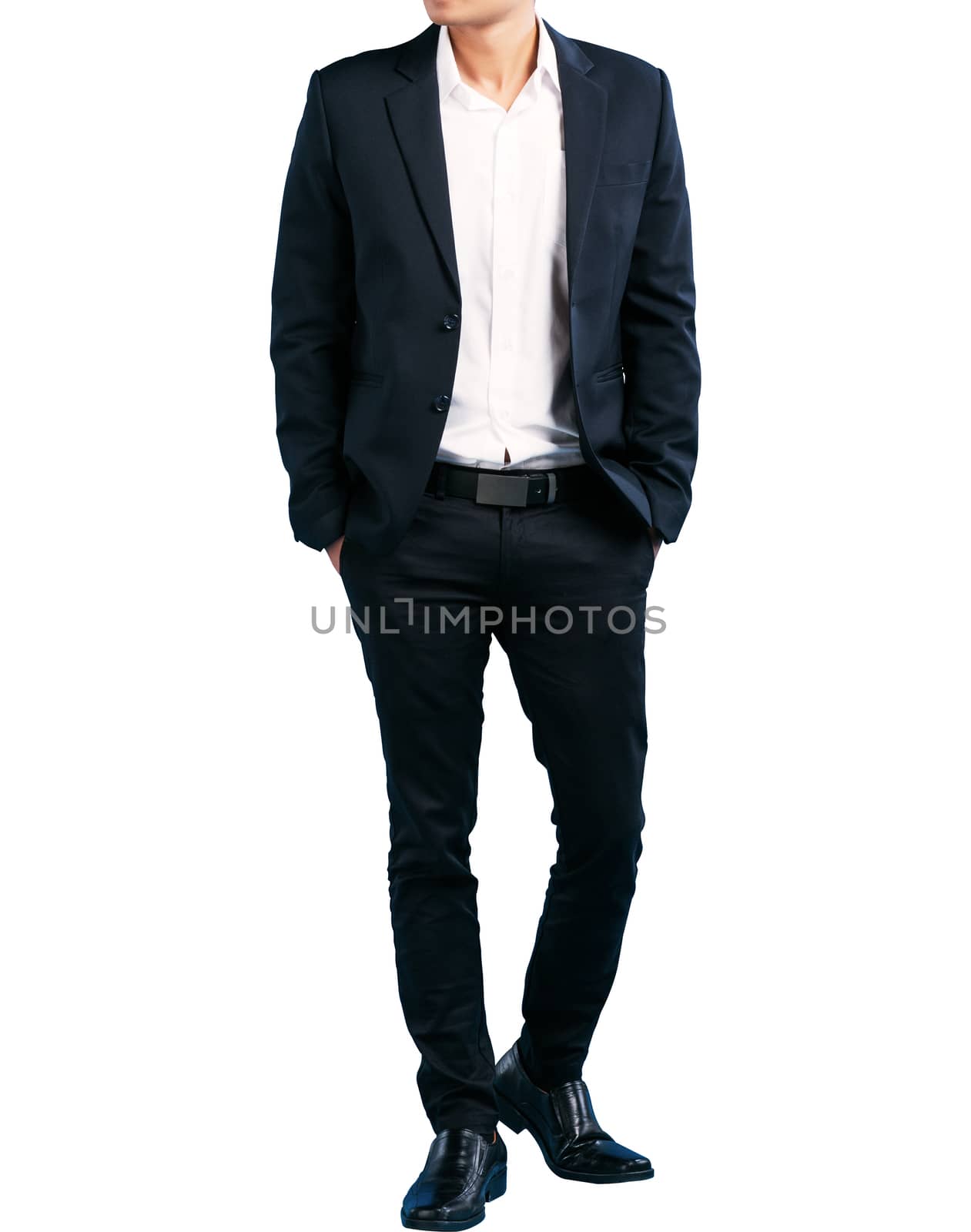 A lot of businessmen in suits Smart handsome isolate on white background clipping path