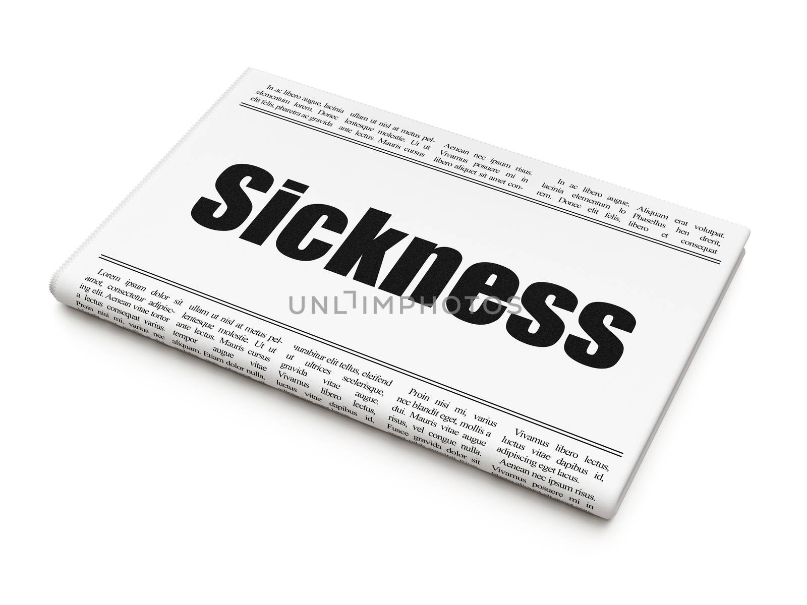 Healthcare concept: newspaper headline Sickness by maxkabakov