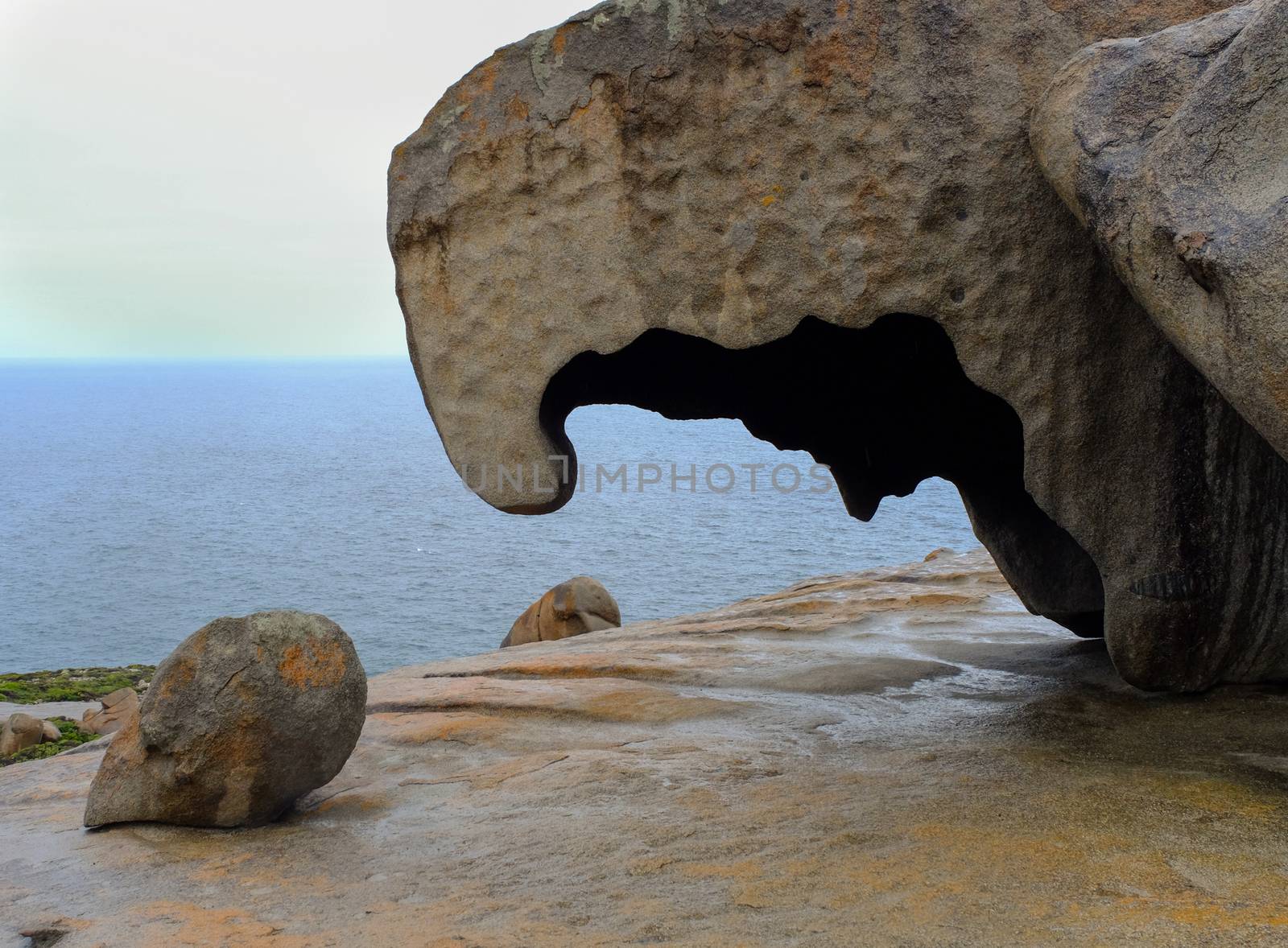 The rocks at rainy day in Kangaroo Island, South Australia.