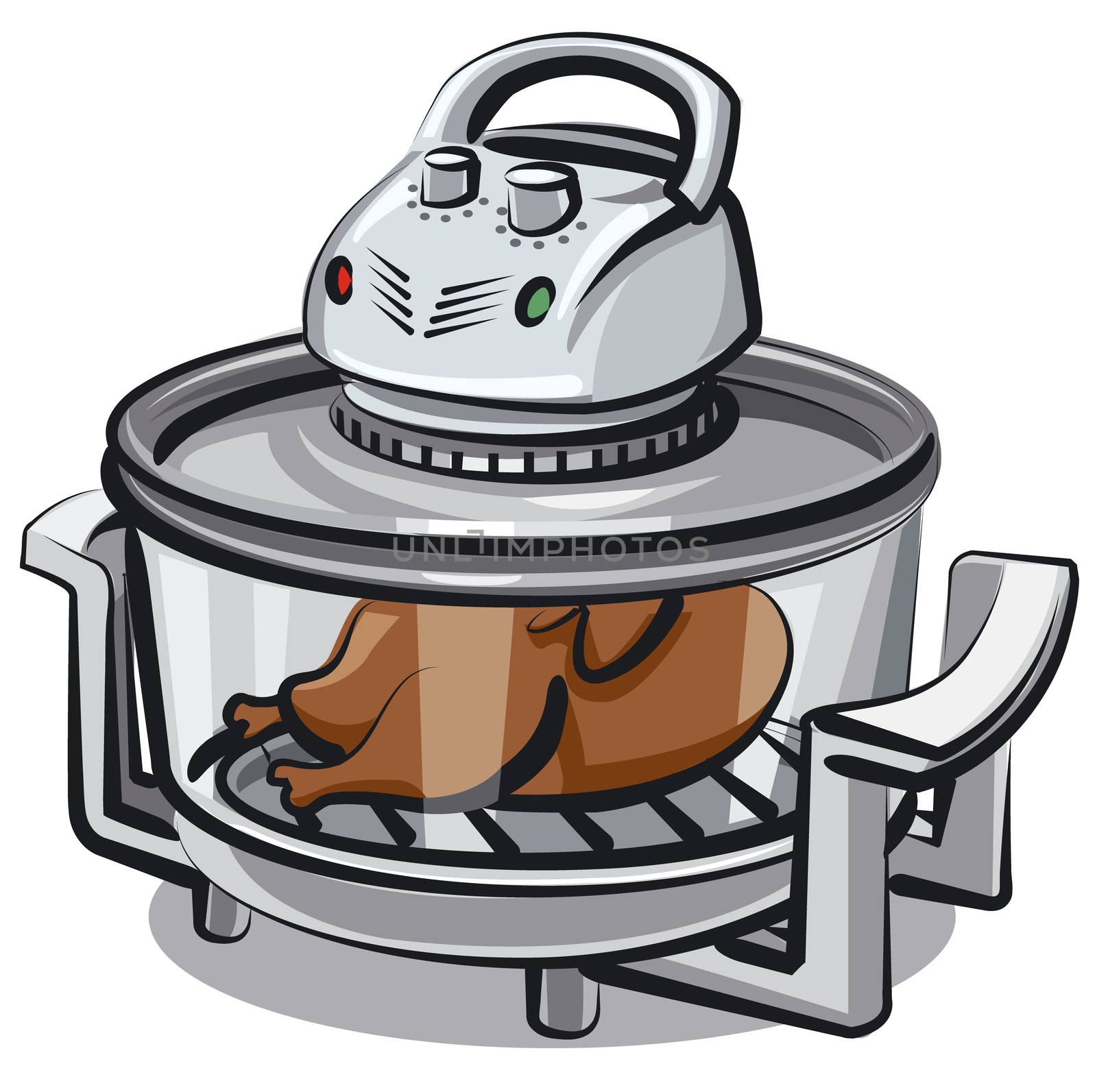 illustration of electric grill appliance for baking meal