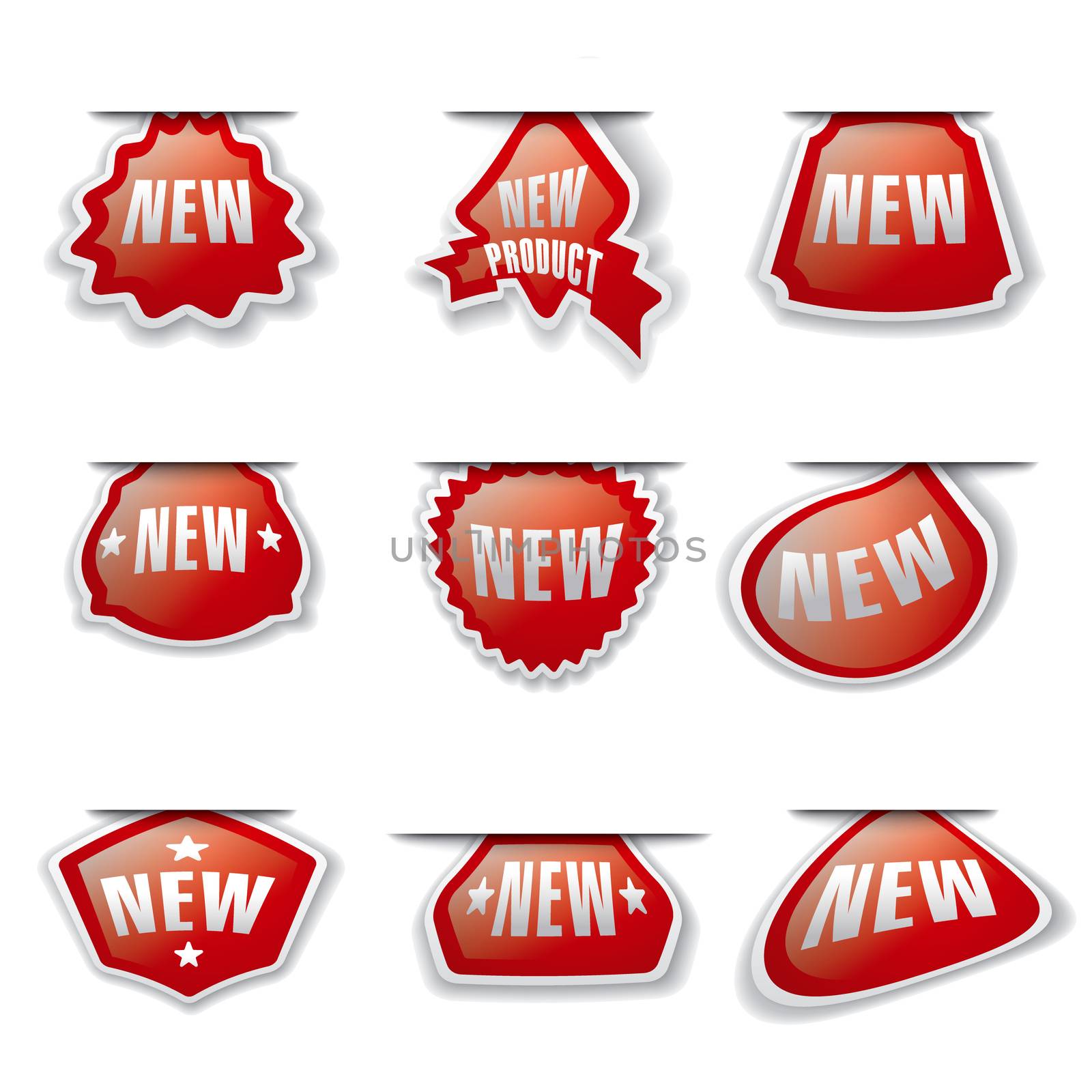 illustration of set new advertising stickers and labels