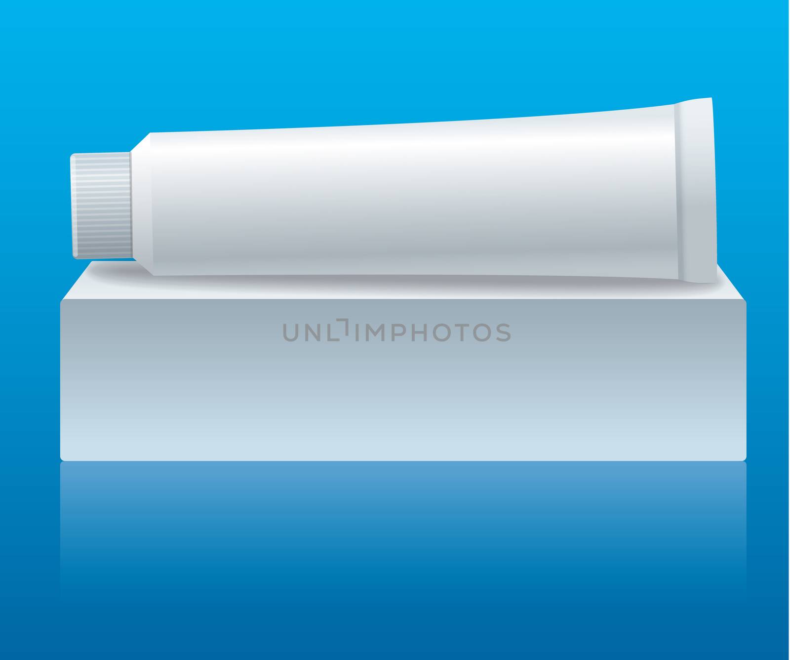 illustration of mock up for toothpaste tube packaging