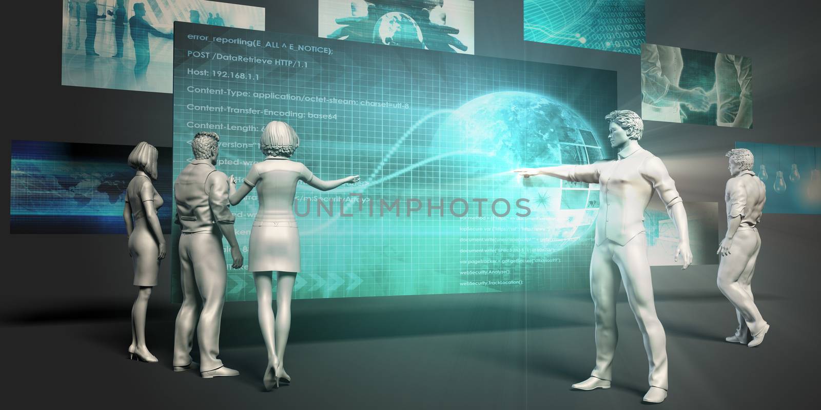 Web Technologies Concept with Virtual Presentation Background