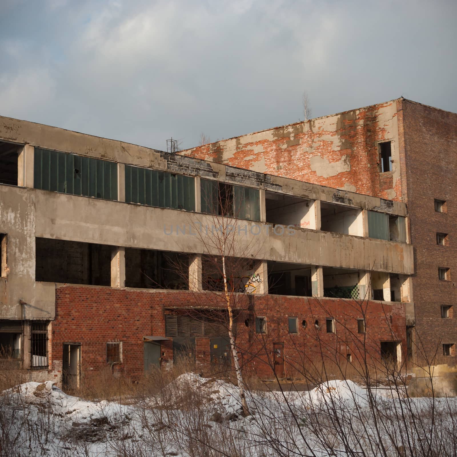 ruins of a very heavily polluted industrial factory, industrial series