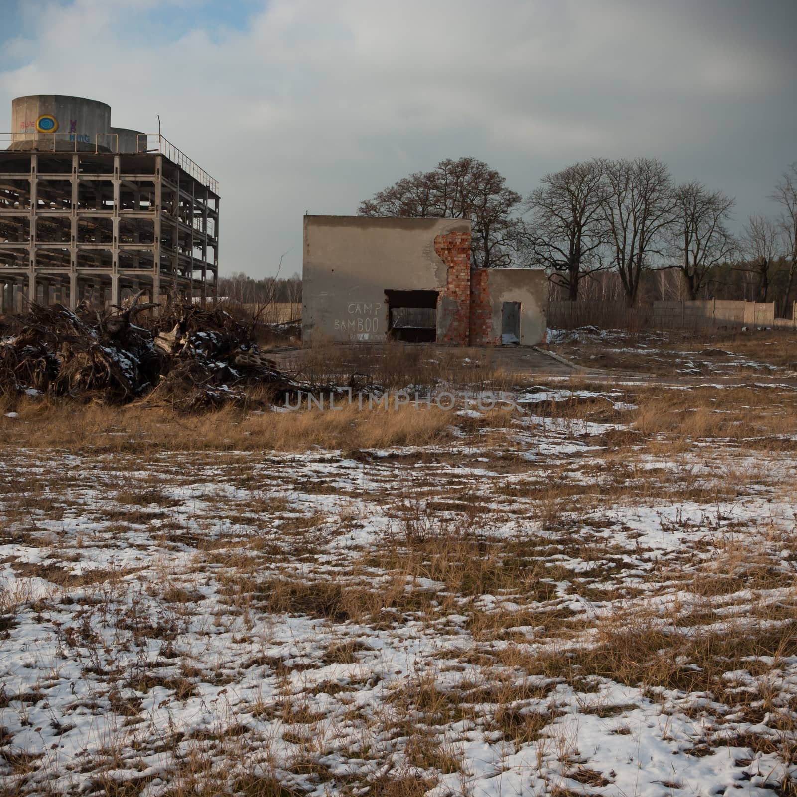 ruins of a very heavily polluted industrial factory, industrial series
