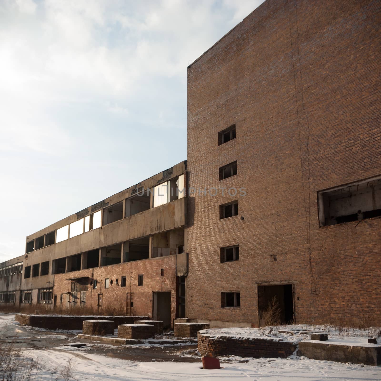 ruins of a very heavily polluted industrial factory, industrial series