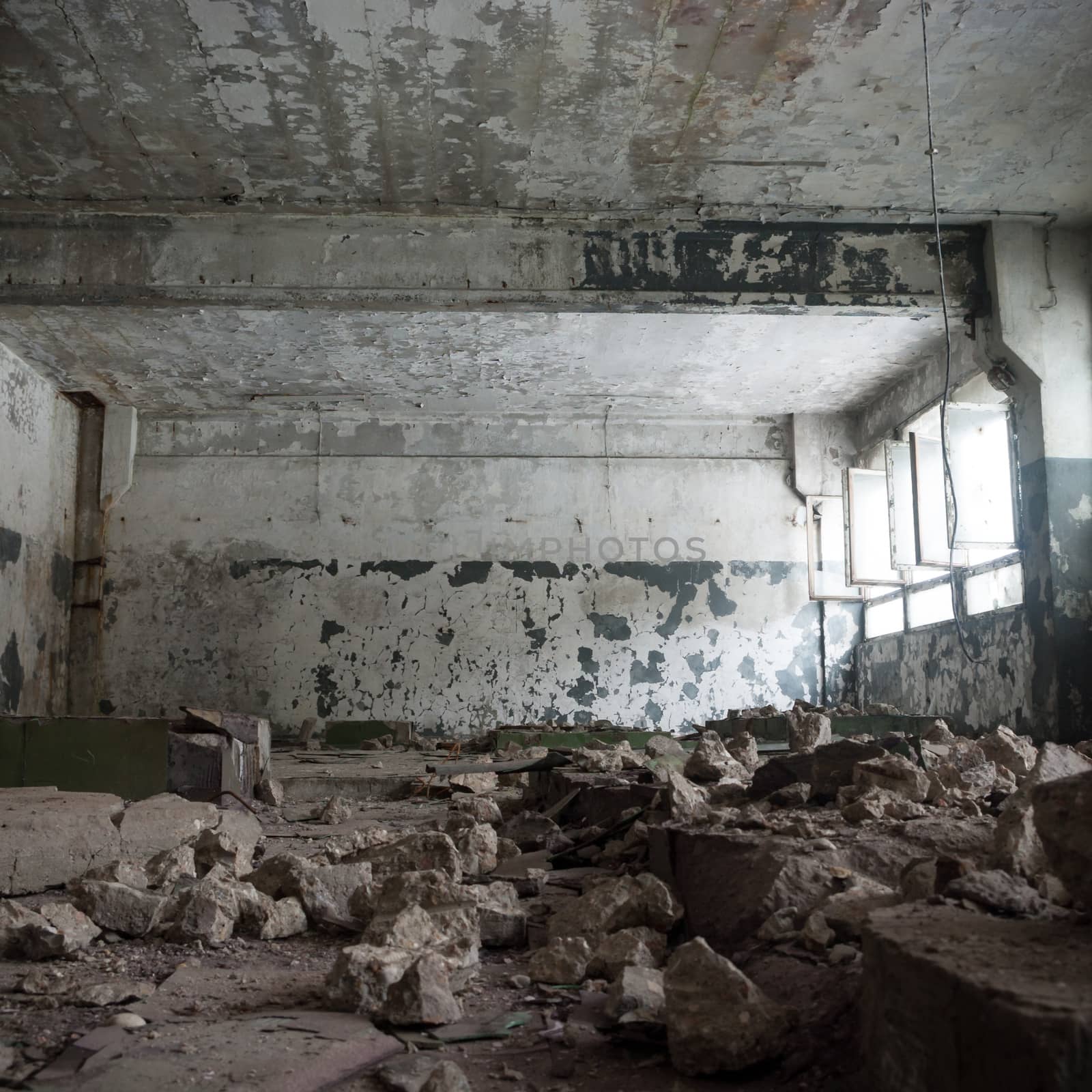 ruins of a very heavily polluted industrial factory, industrial series