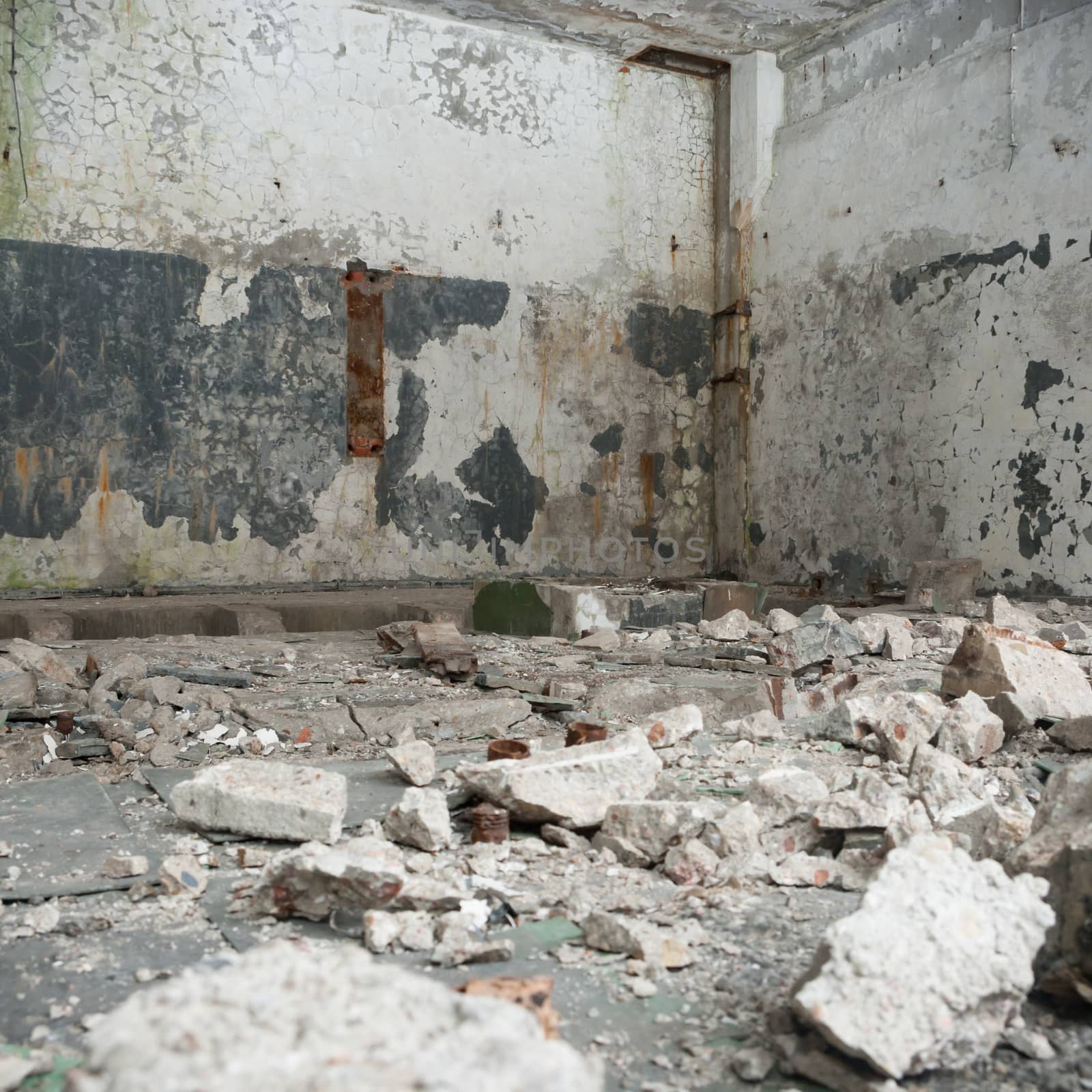 ruins of a very heavily polluted industrial factory, industrial series