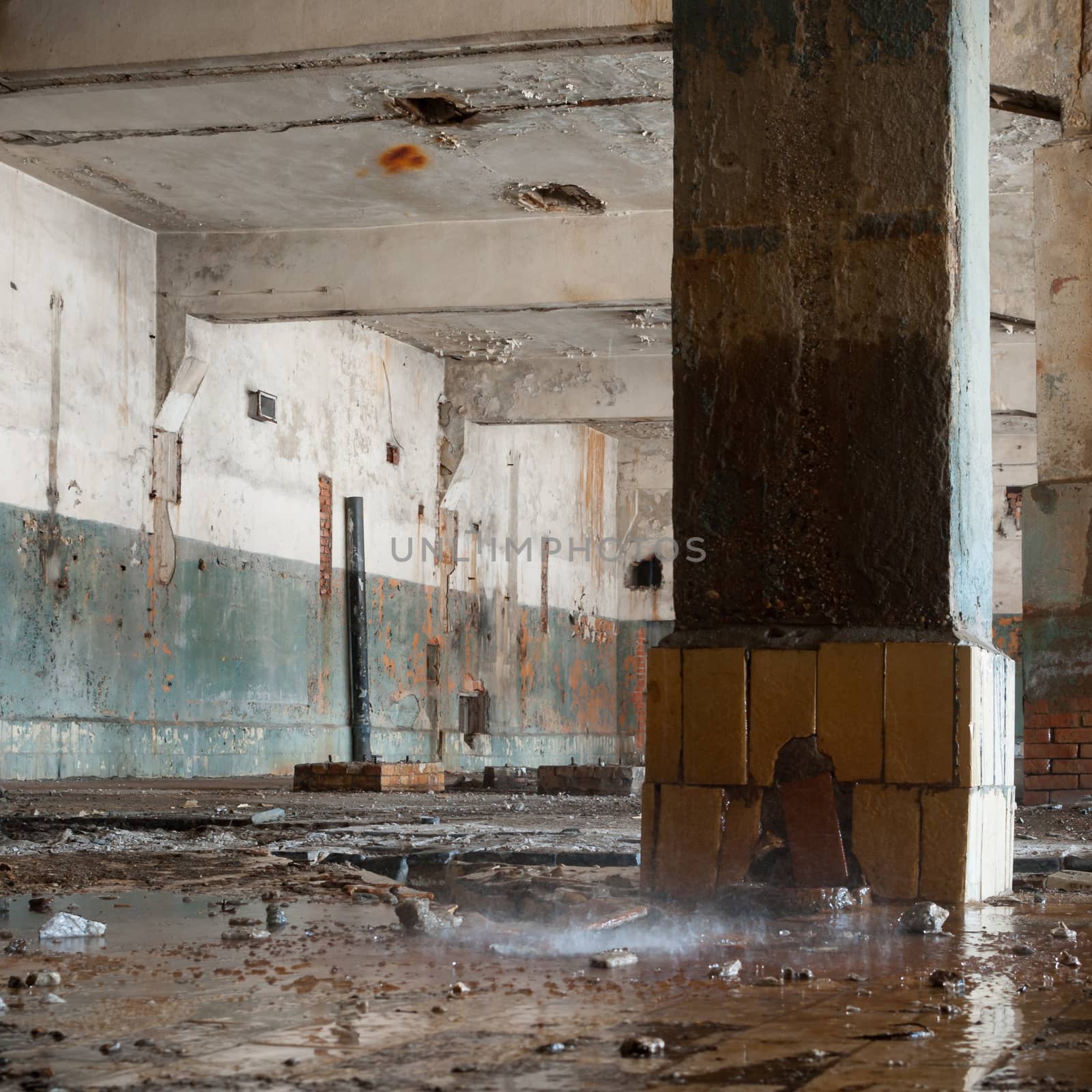 ruins of a very heavily polluted industrial factory, industrial series