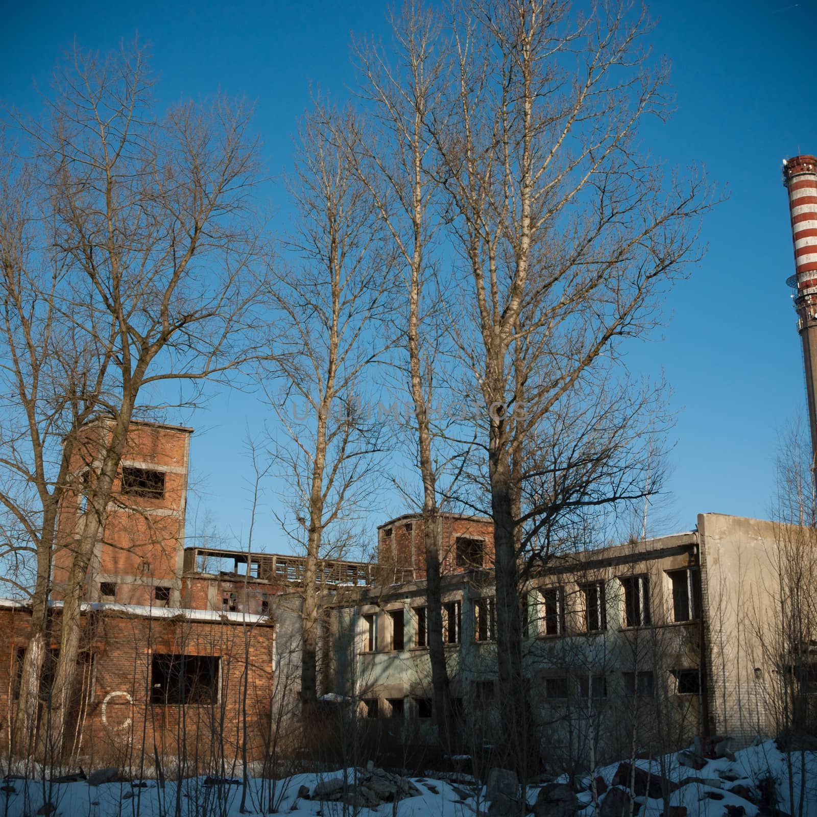 ruins of a very heavily polluted industrial factory, industrial series