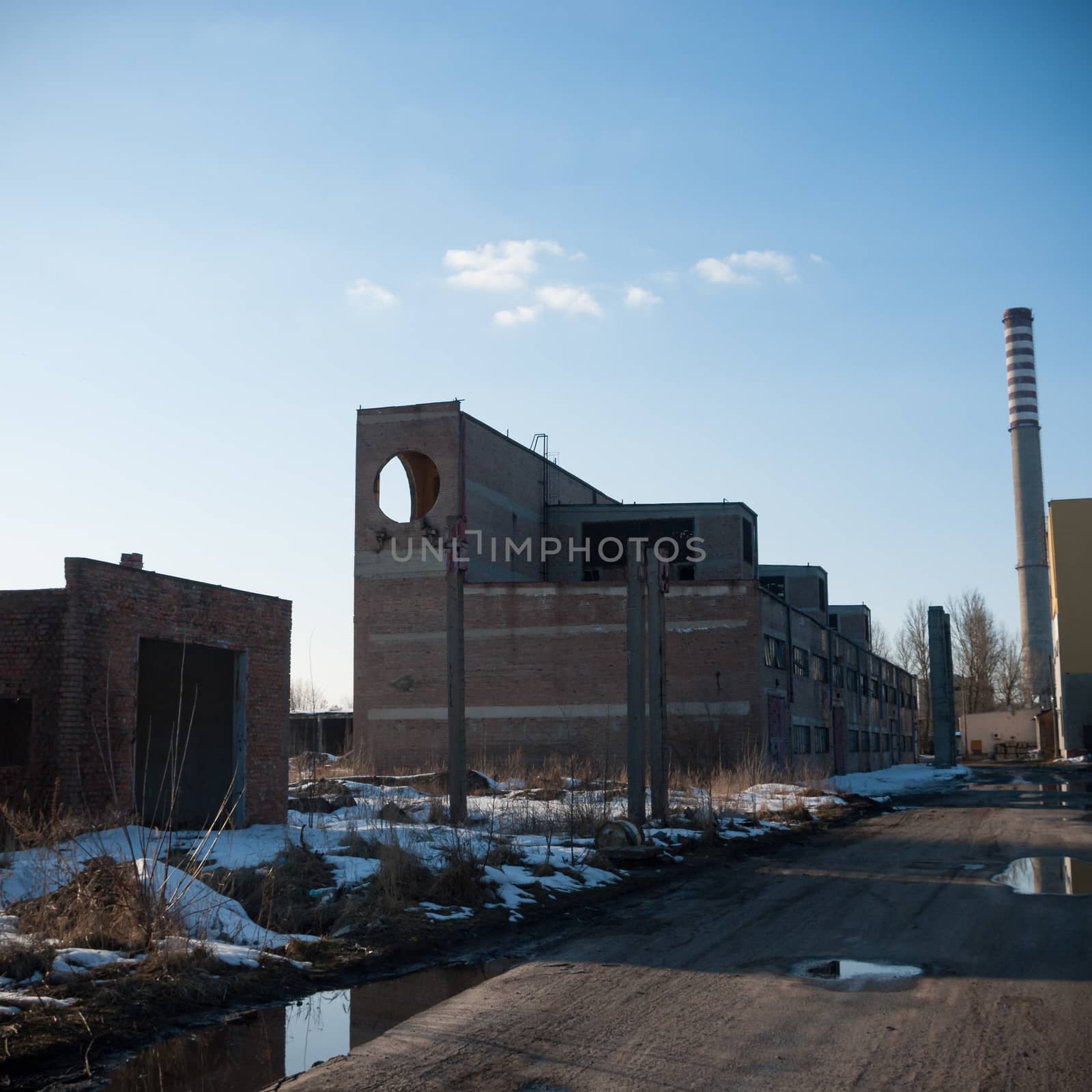 ruins of a very heavily polluted industrial factory, industrial series