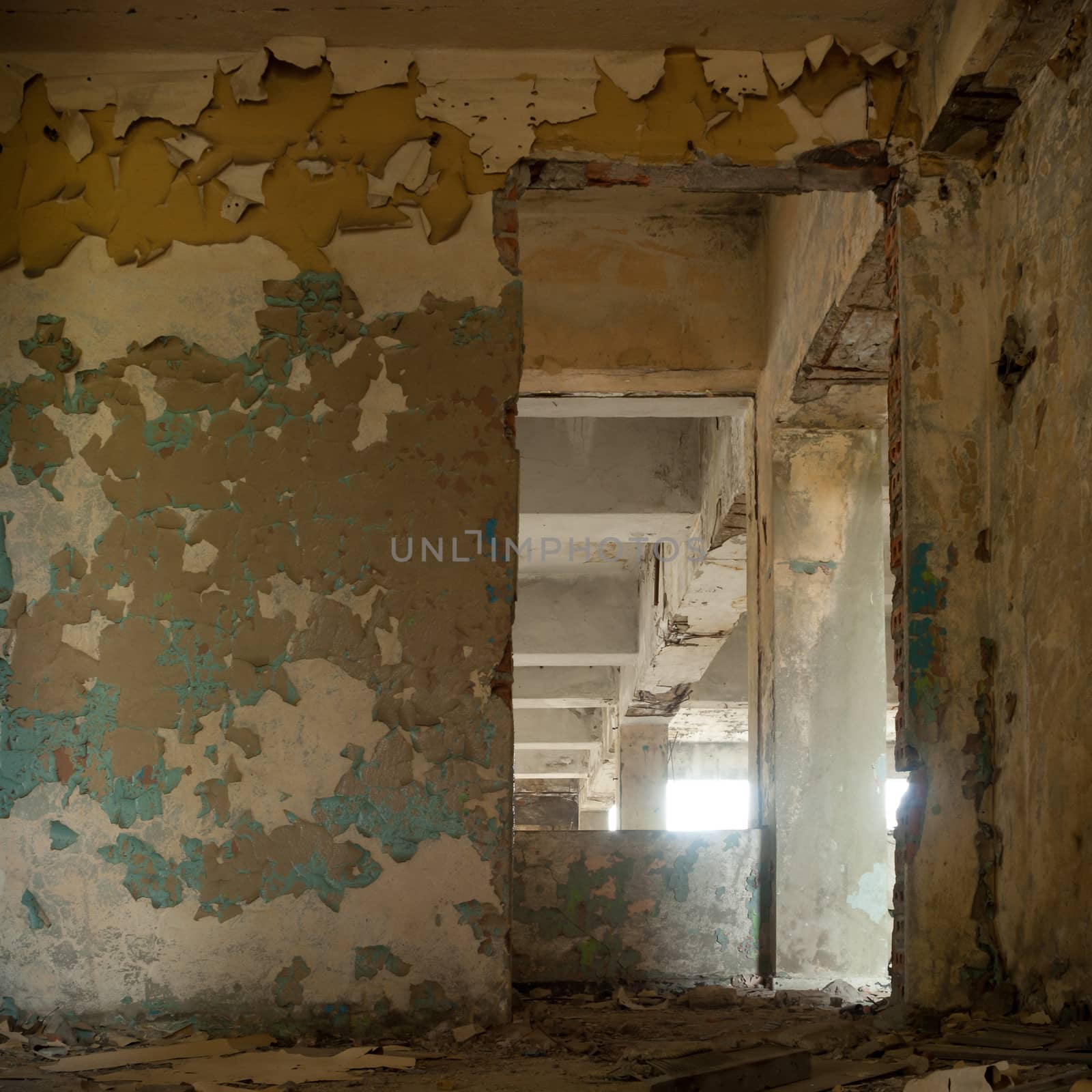 ruins of a very heavily polluted industrial factory, industrial series