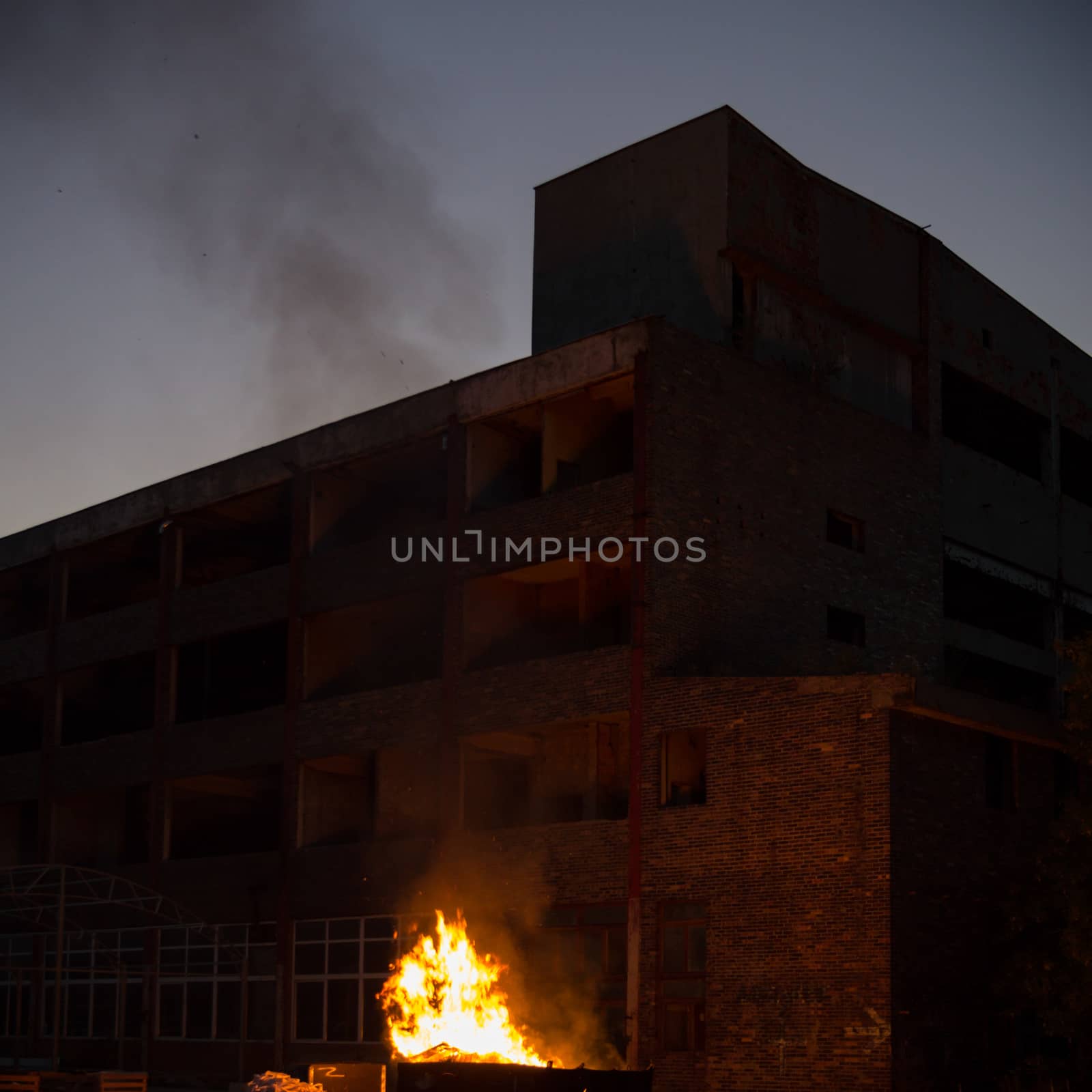 ruins of a very heavily polluted industrial factory, industrial series