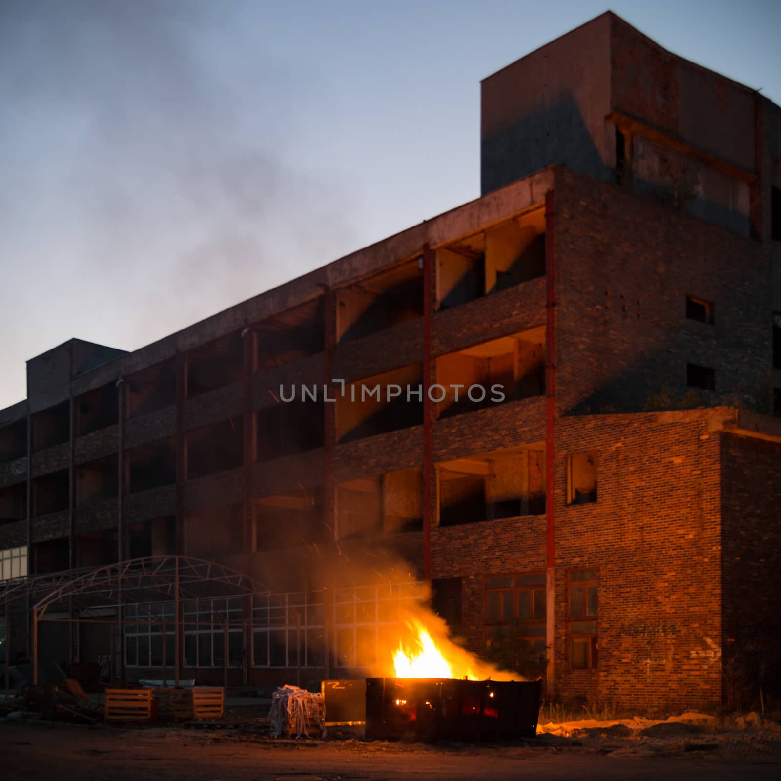 ruins of a very heavily polluted industrial factory, industrial series