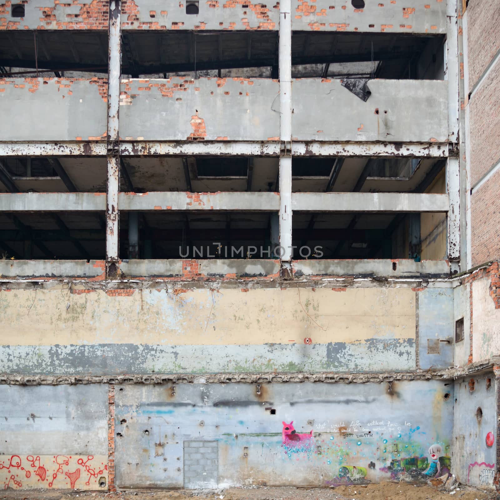 ruins of a very heavily polluted industrial factory, industrial series