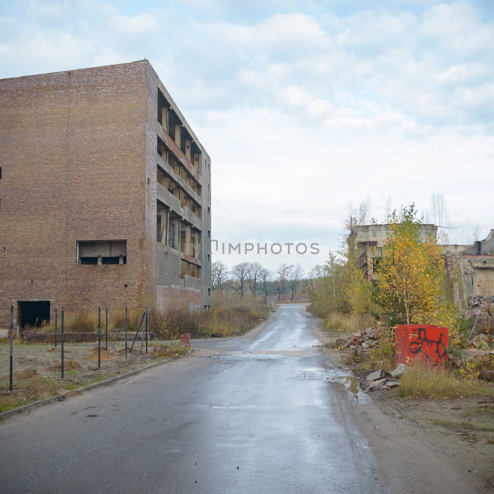 ruins of a very heavily polluted industrial factory, industrial series