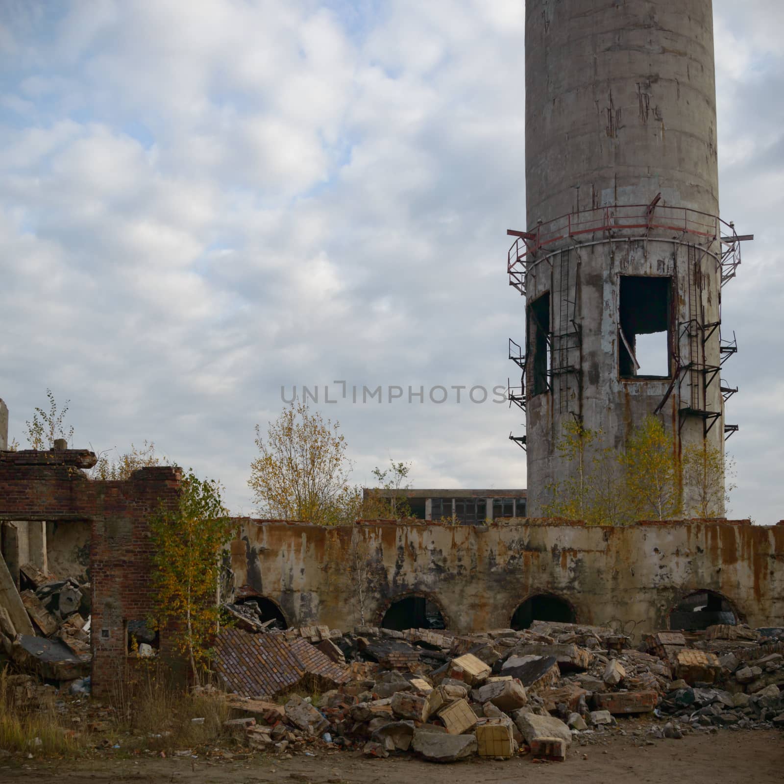 ruins of a very heavily polluted industrial factory, industrial series