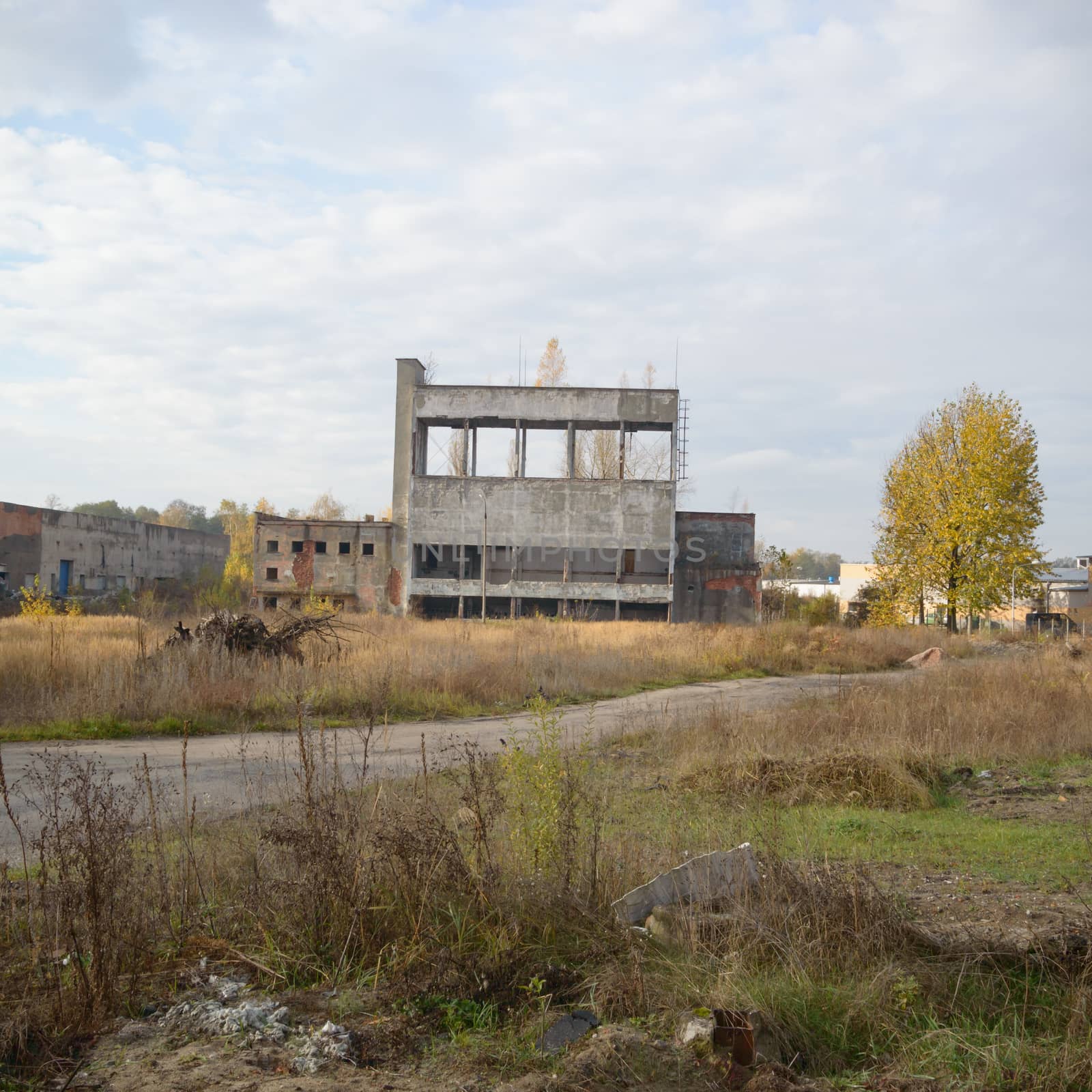 ruins of a very heavily polluted industrial factory, industrial series