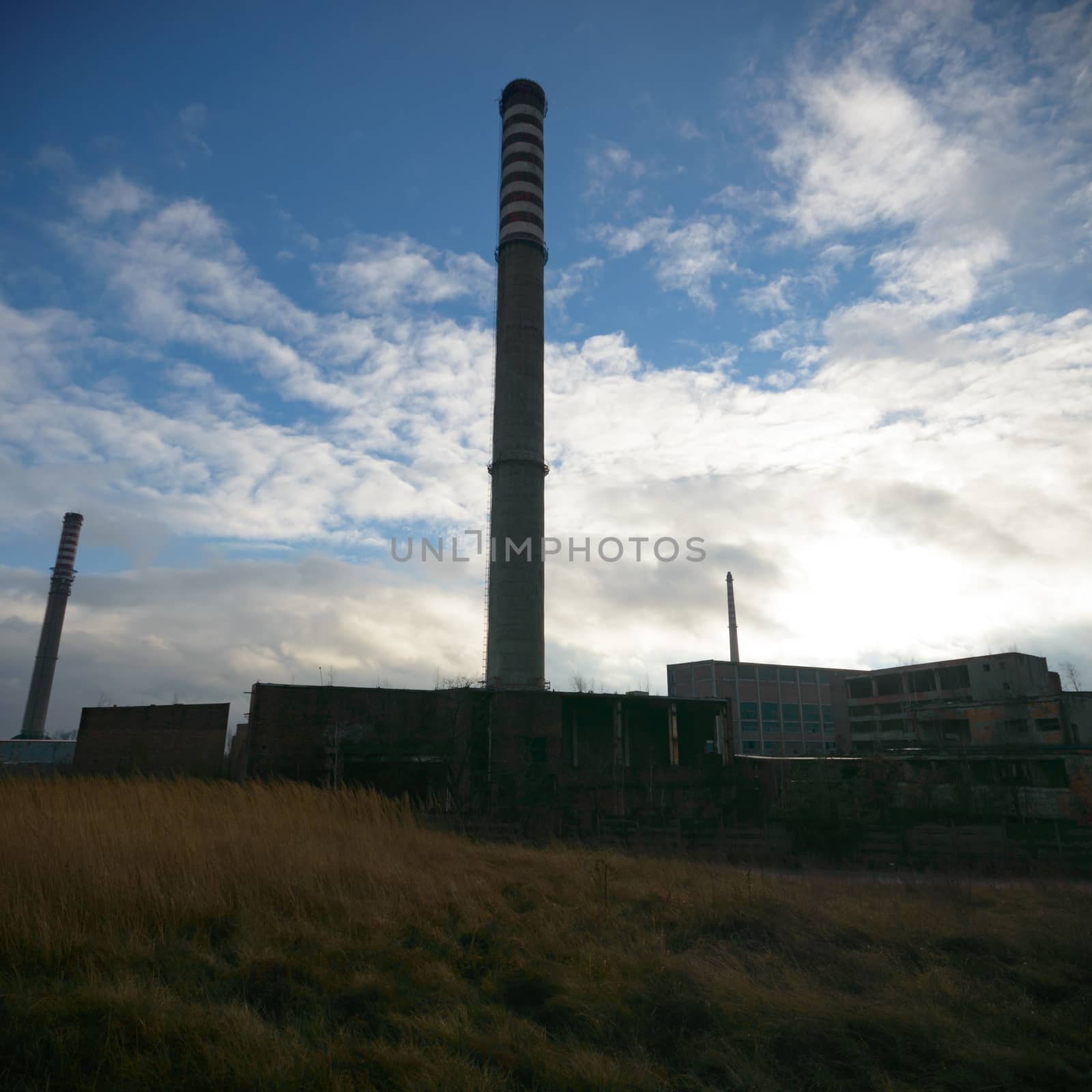 ruins of a very heavily polluted industrial factory, industrial series