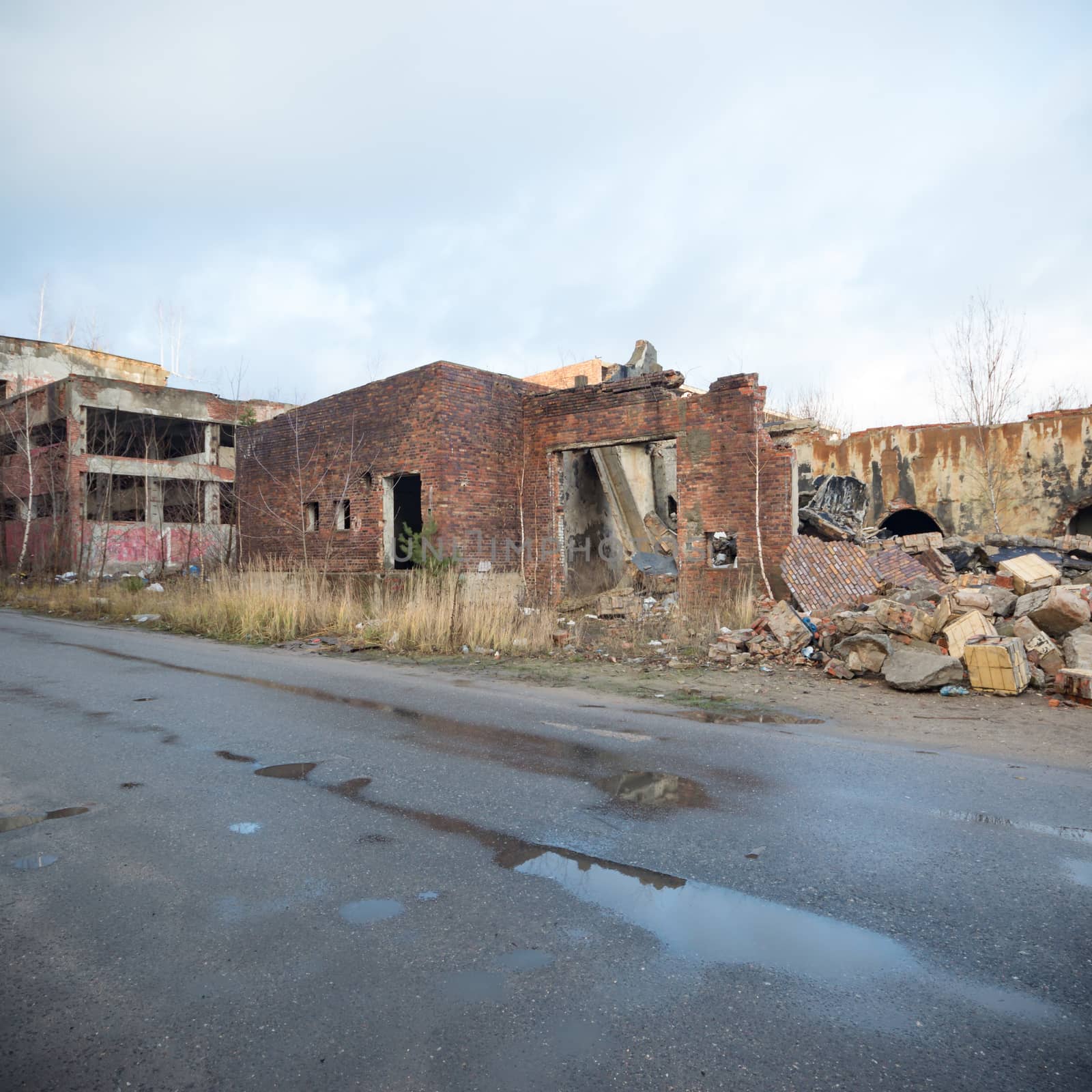 ruins of a very heavily polluted industrial factory, industrial series
