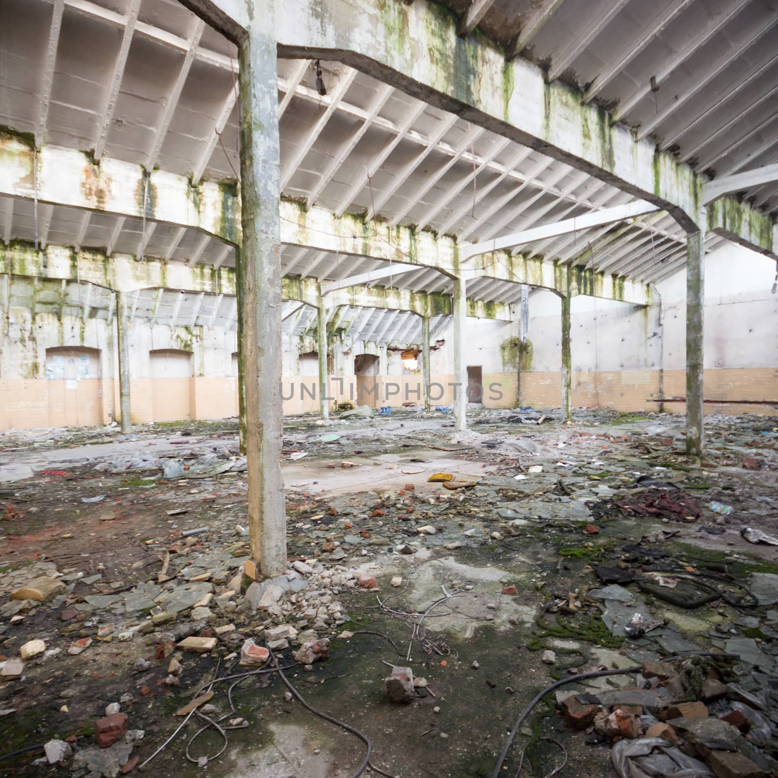ruins of a very heavily polluted industrial factory, industrial series