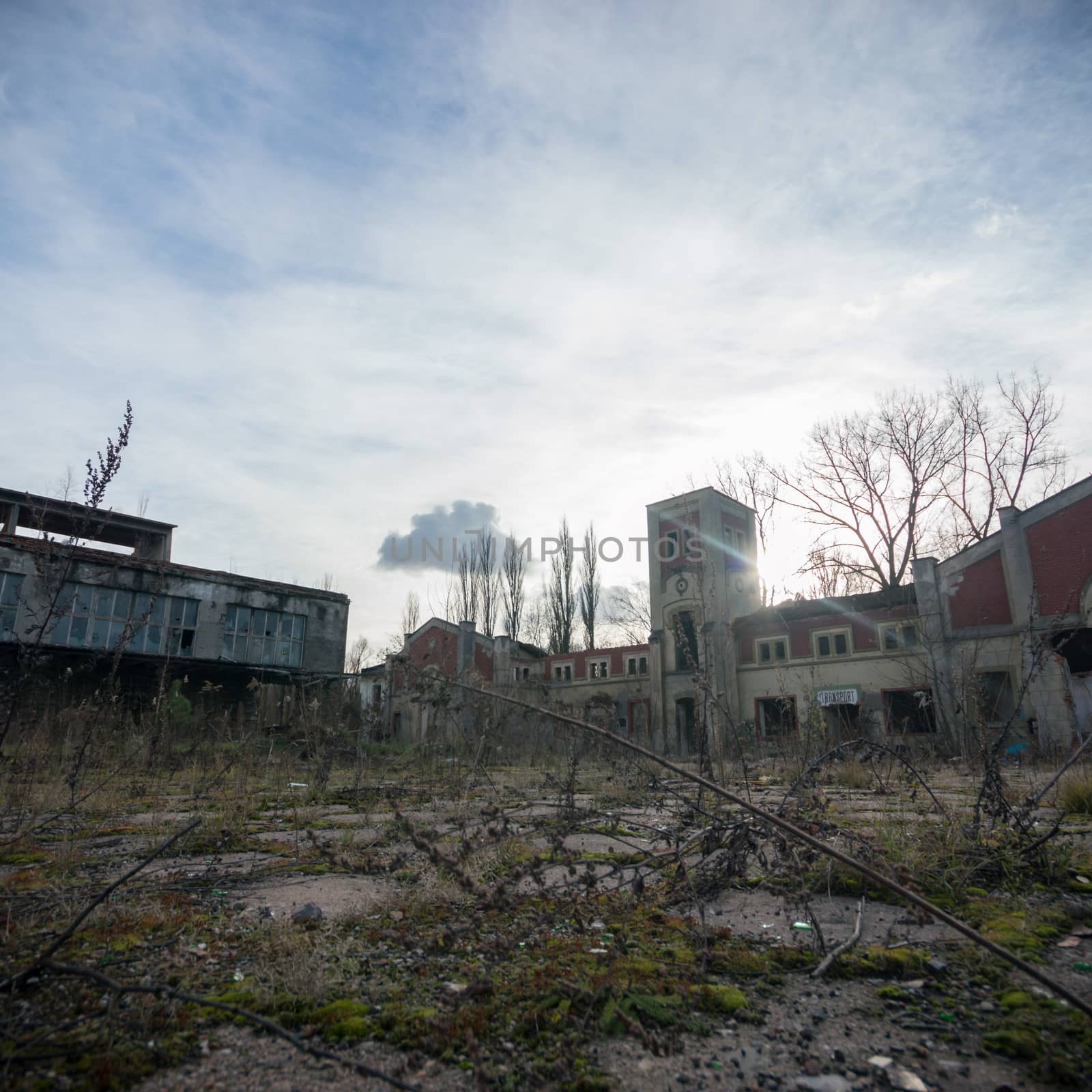 ruins of a very heavily polluted industrial factory, industrial series