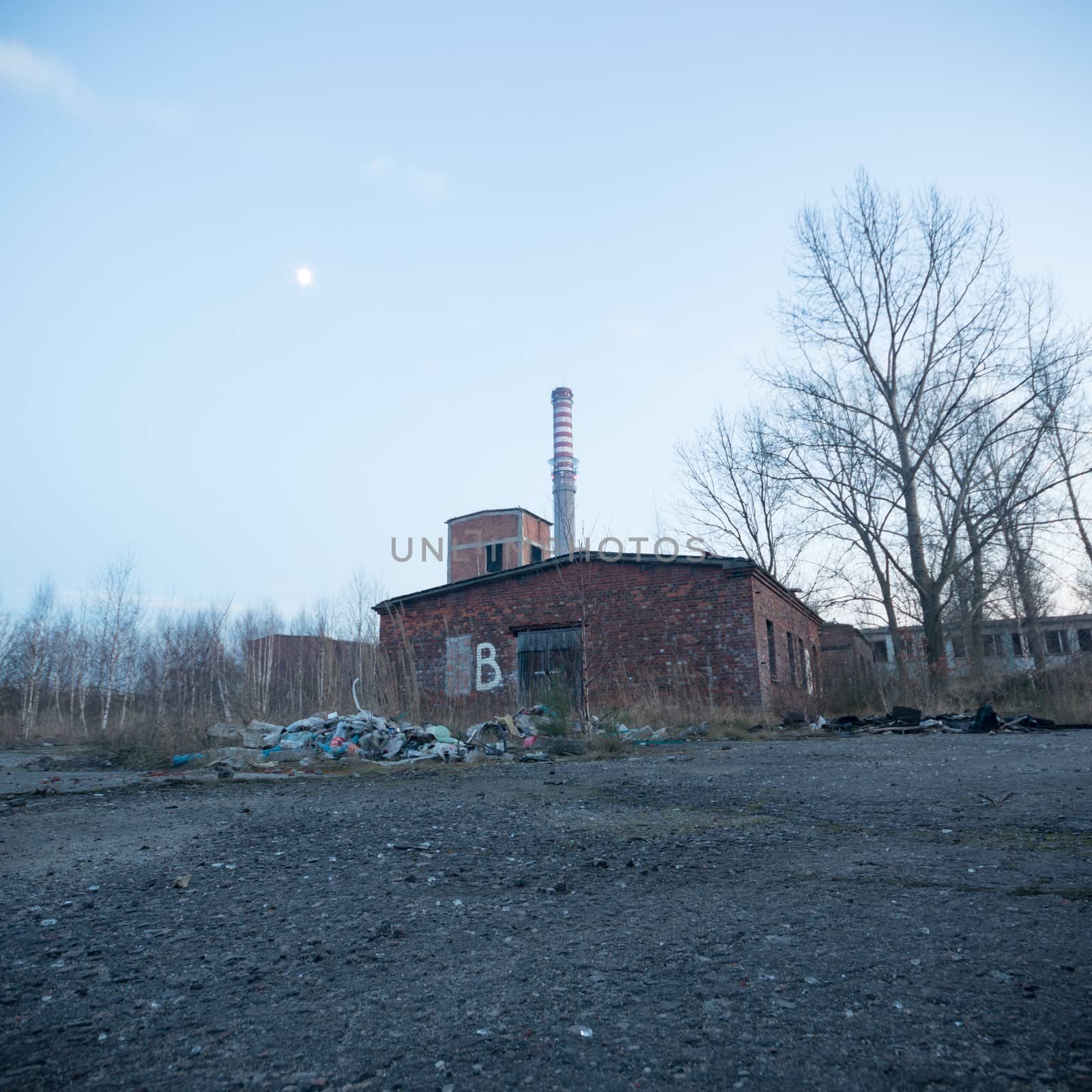 ruins of a very heavily polluted industrial factory, industrial series