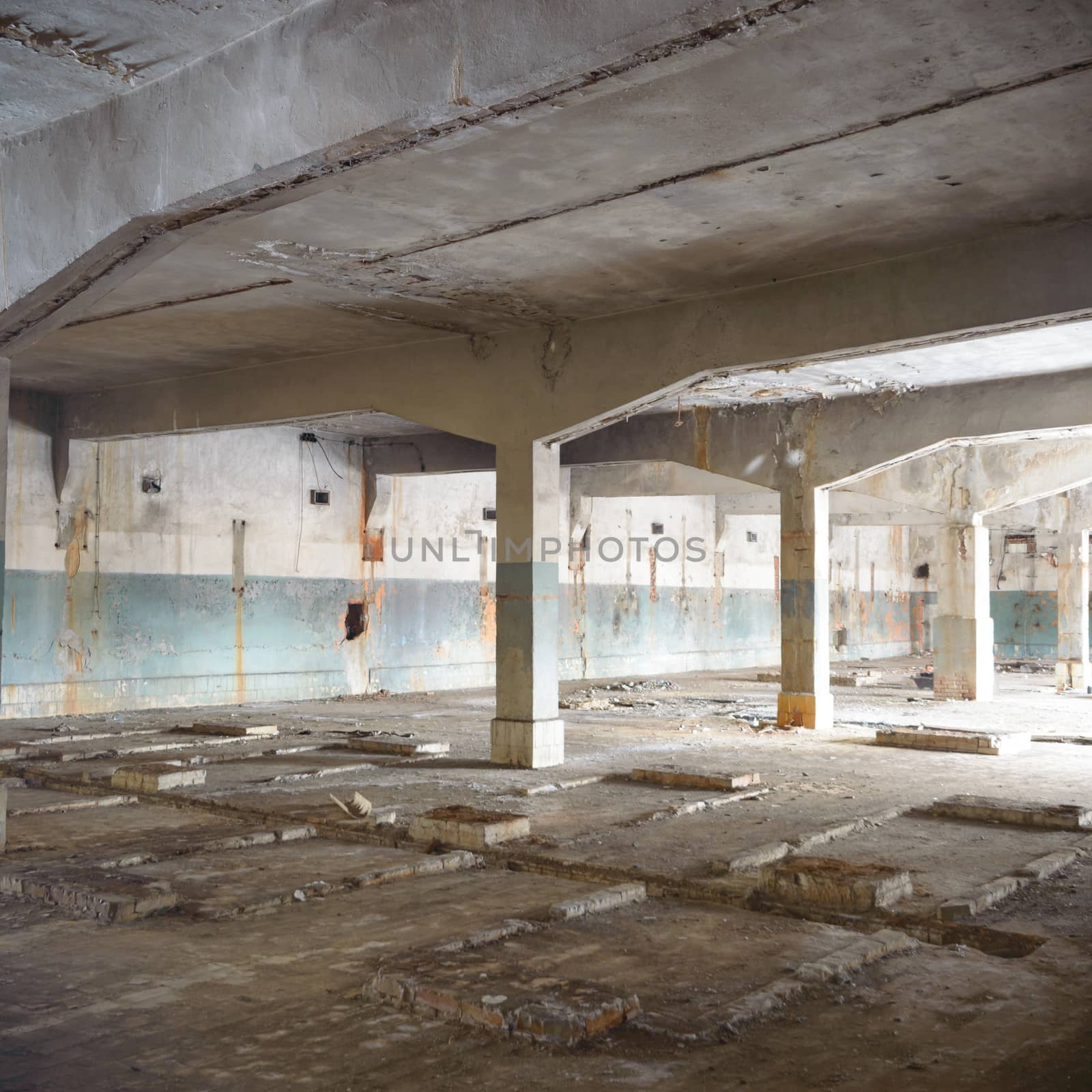 ruins of a very heavily polluted industrial factory, industrial series