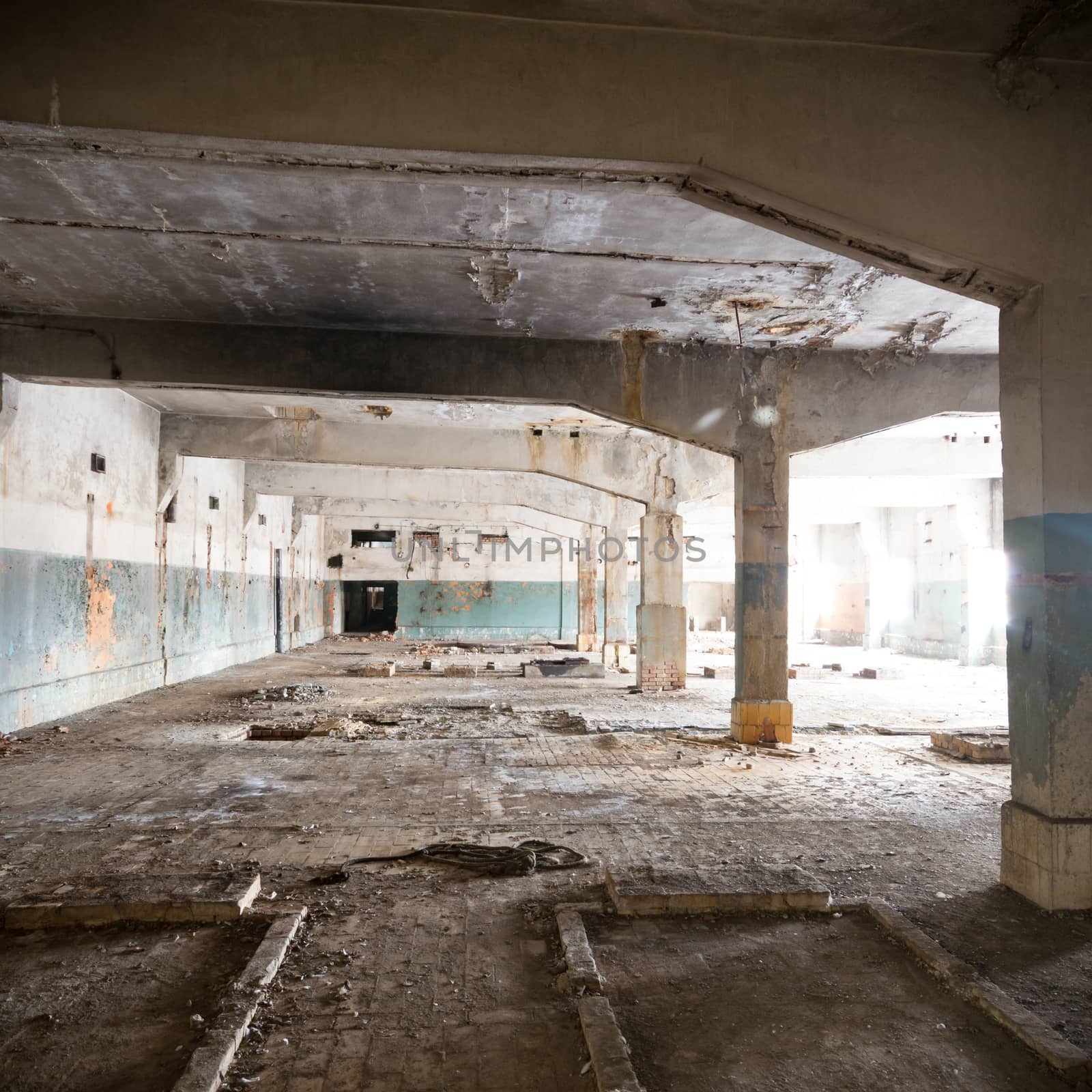 ruins of a very heavily polluted industrial factory, industrial series