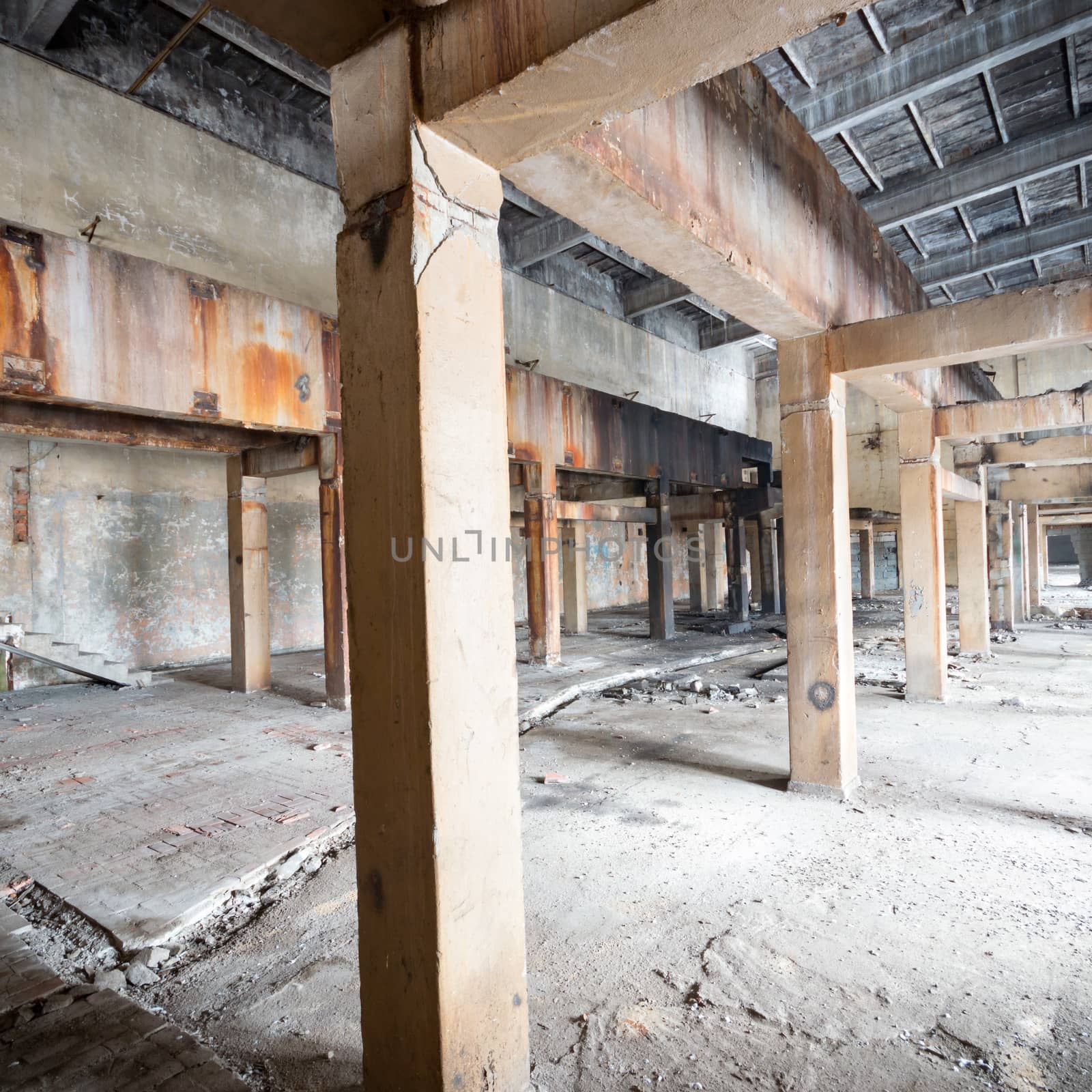 ruins of a very heavily polluted industrial factory, industrial series