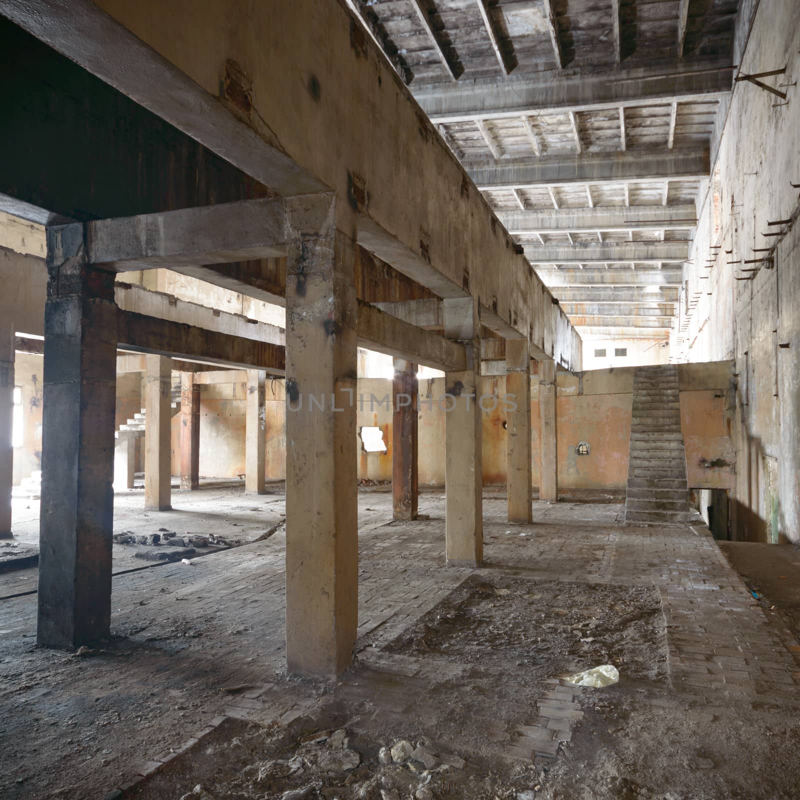 ruins of a very heavily polluted industrial factory, industrial series