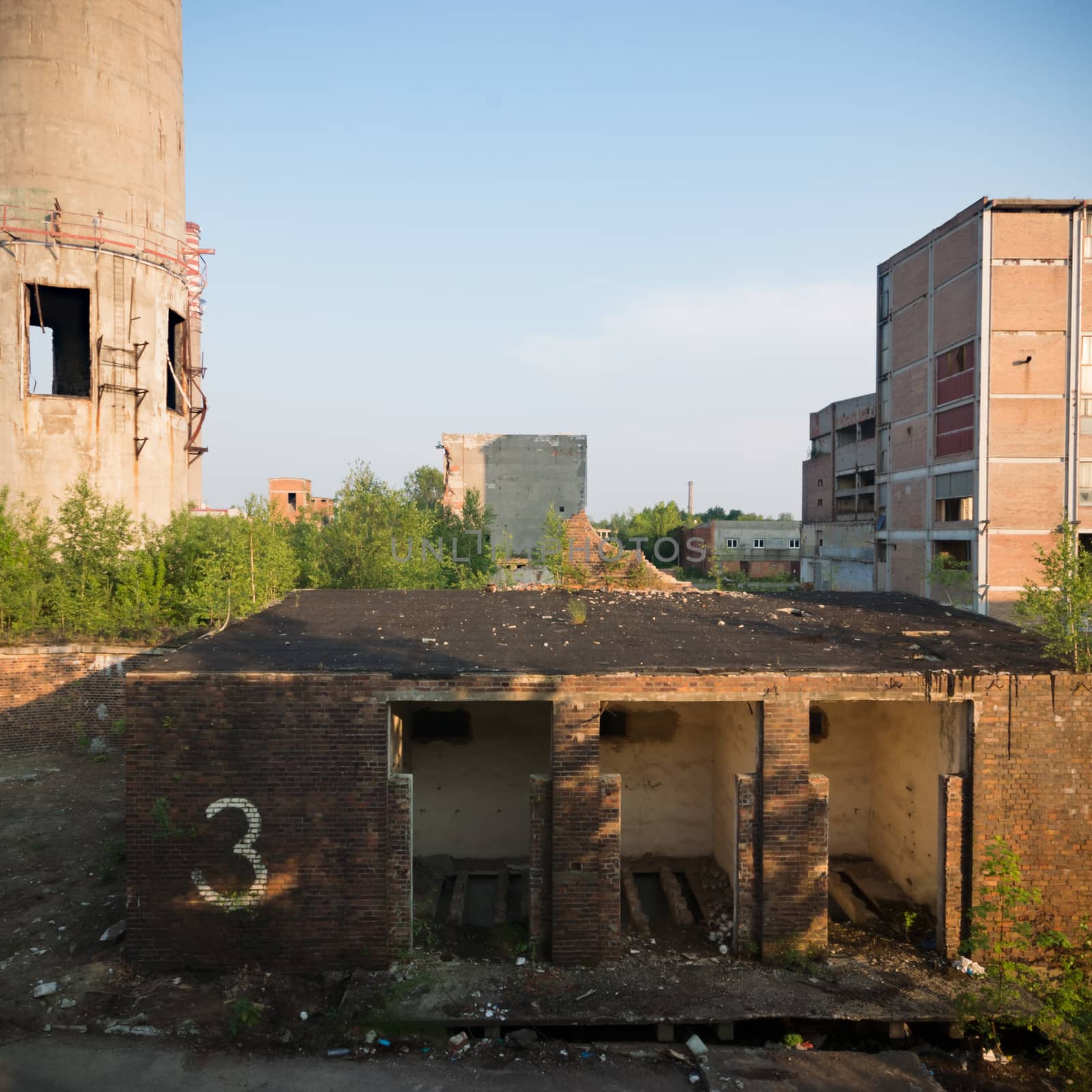ruins of a very heavily polluted industrial factory, industrial series