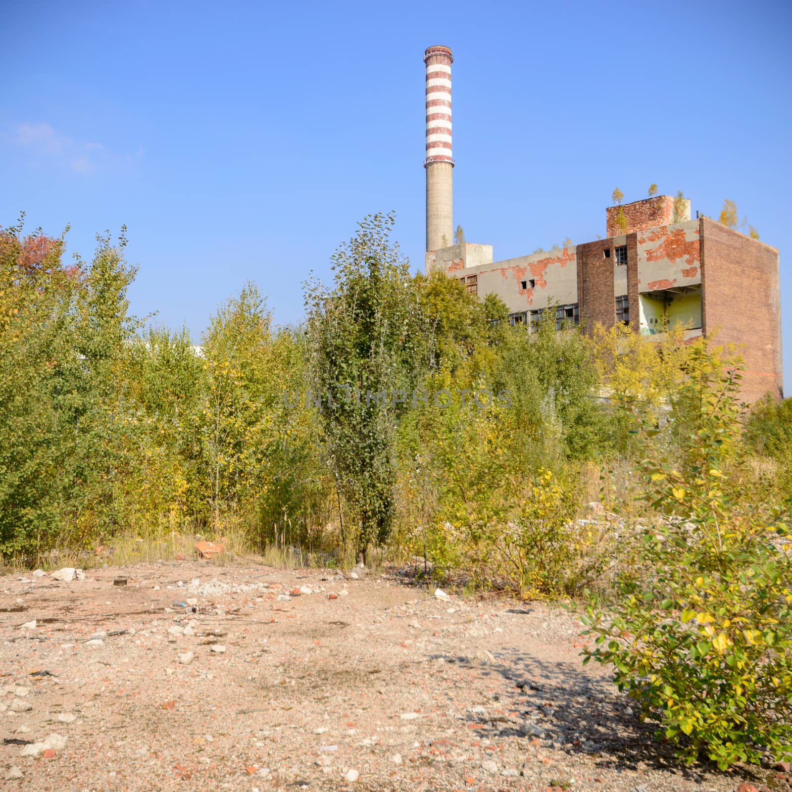 ruins of a very heavily polluted industrial factory, industrial series