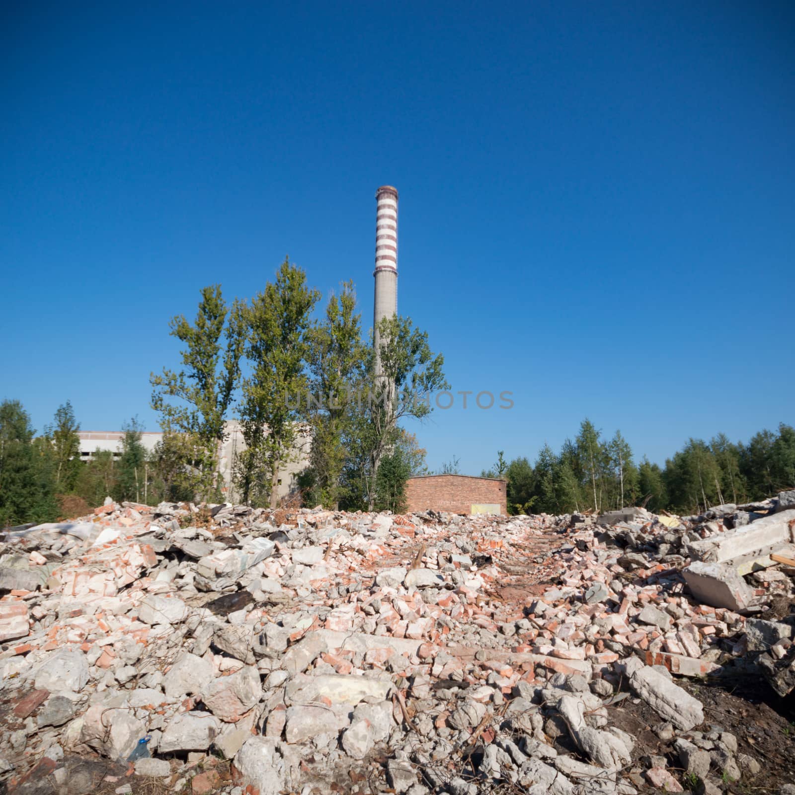 ruins of a very heavily polluted industrial factory, industrial series