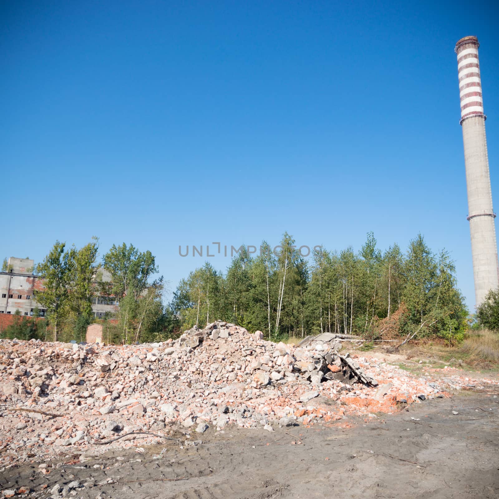 ruins of a very heavily polluted industrial factory, industrial series