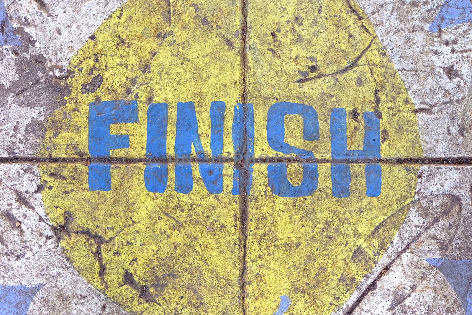 Finish Word on Cement Ground.