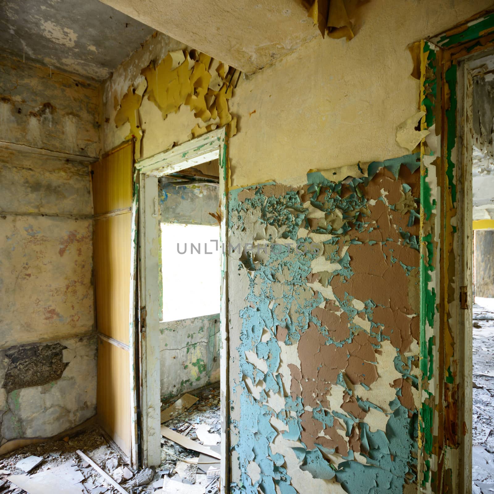 ruins of a very heavily polluted industrial factory, industrial series
