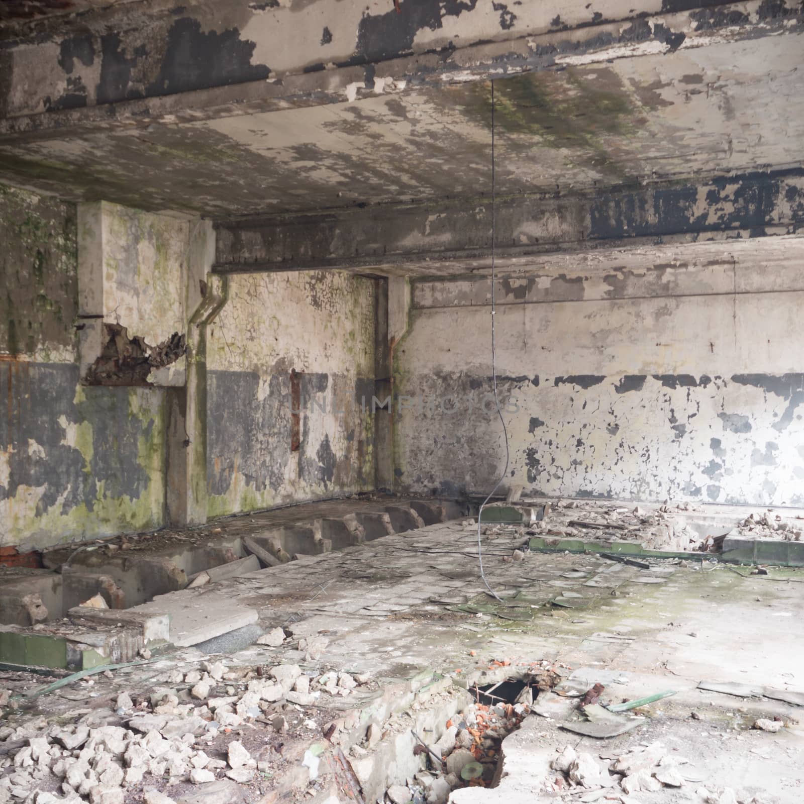 ruins of a very heavily polluted industrial factory, industrial series
