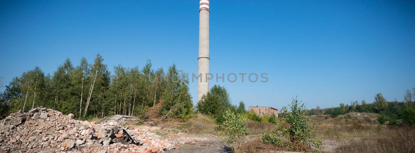 ruins of a very heavily polluted industrial factory, industrial series