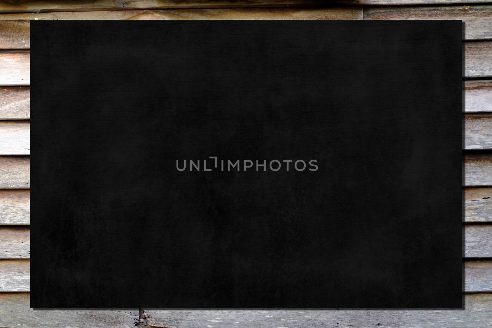 Chalkboard on Wood Wall Texture Background.