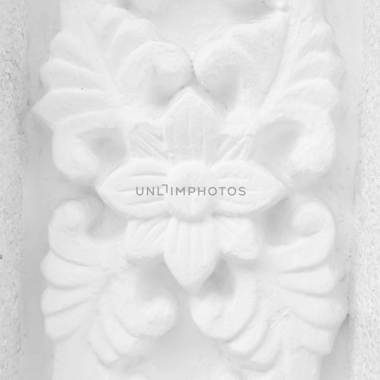 White Stucco Ornament Pattern Background.