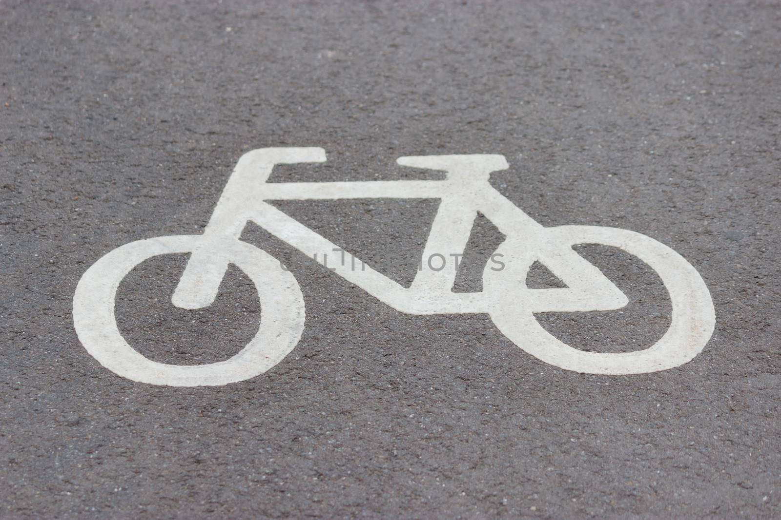 sign of a bicycle on asphalt by liwei12