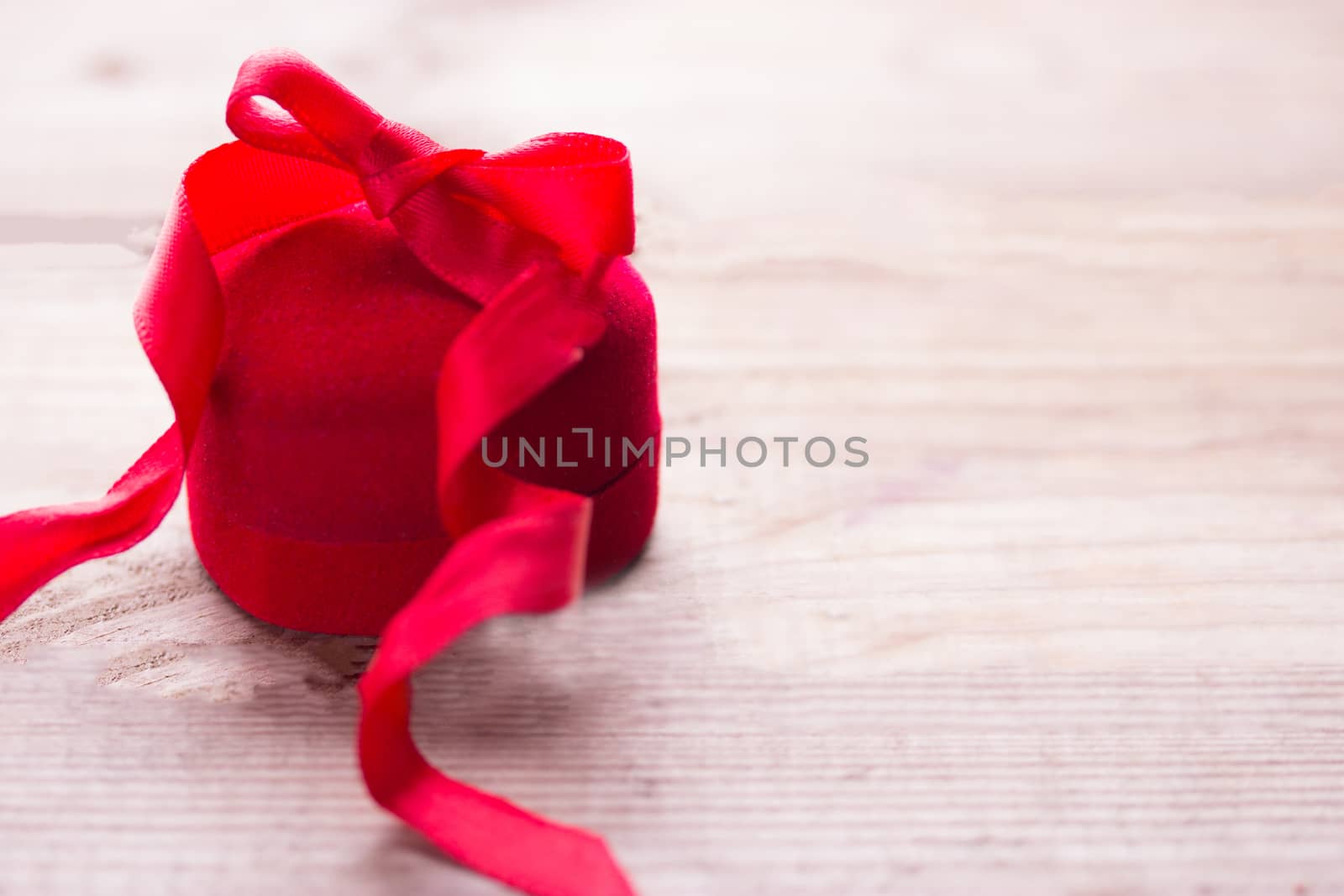 heart shaped box with ribbon. copy space