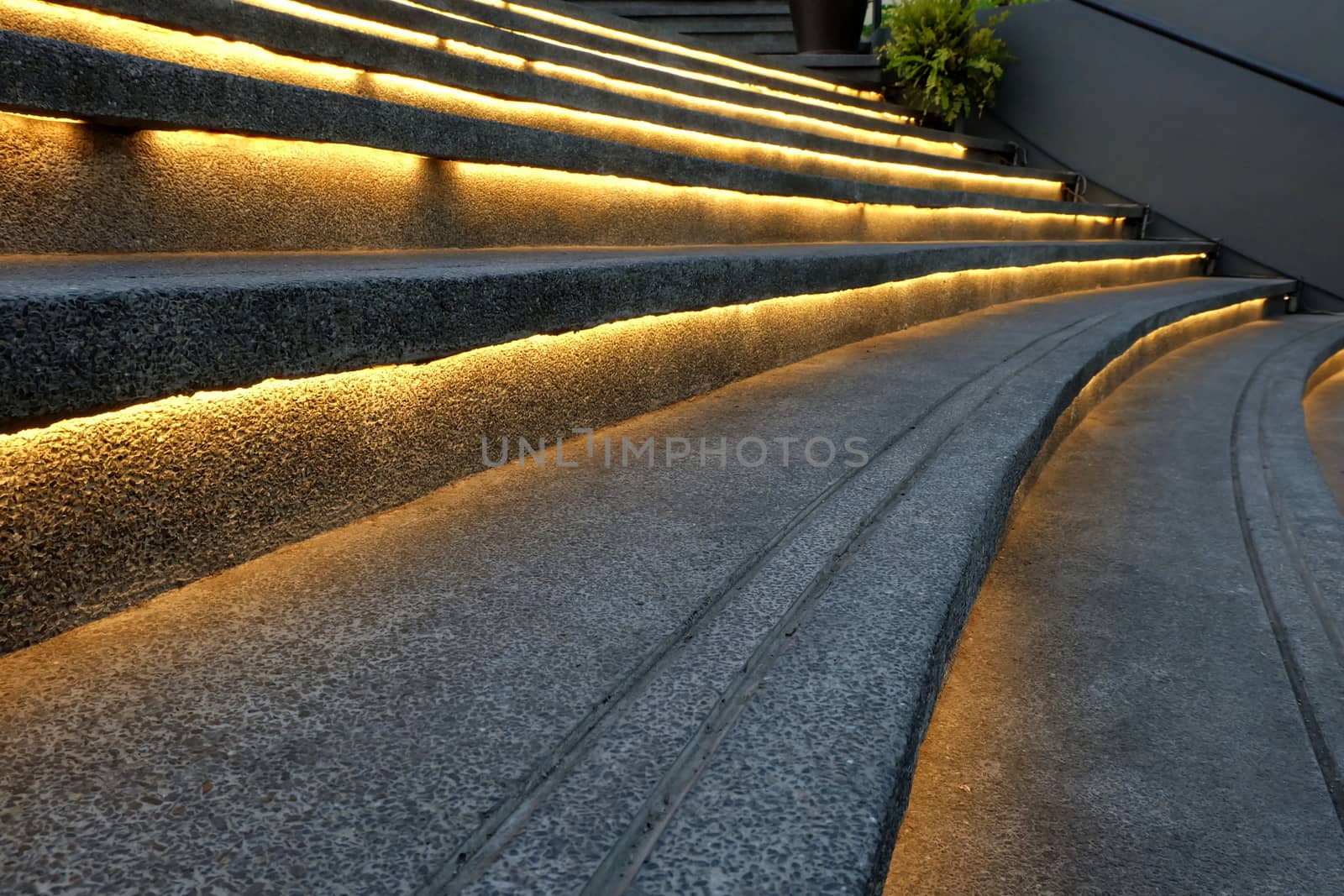 Illuminated Cement Stair.