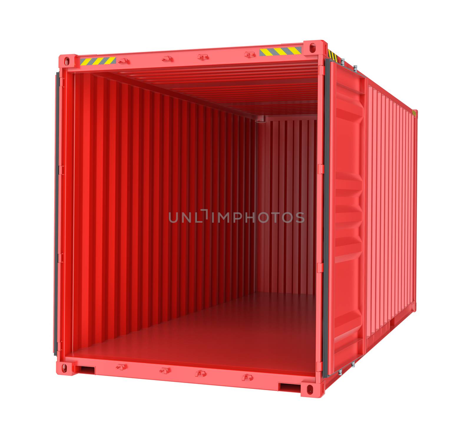 3d rendering of an open shipping container by cherezoff