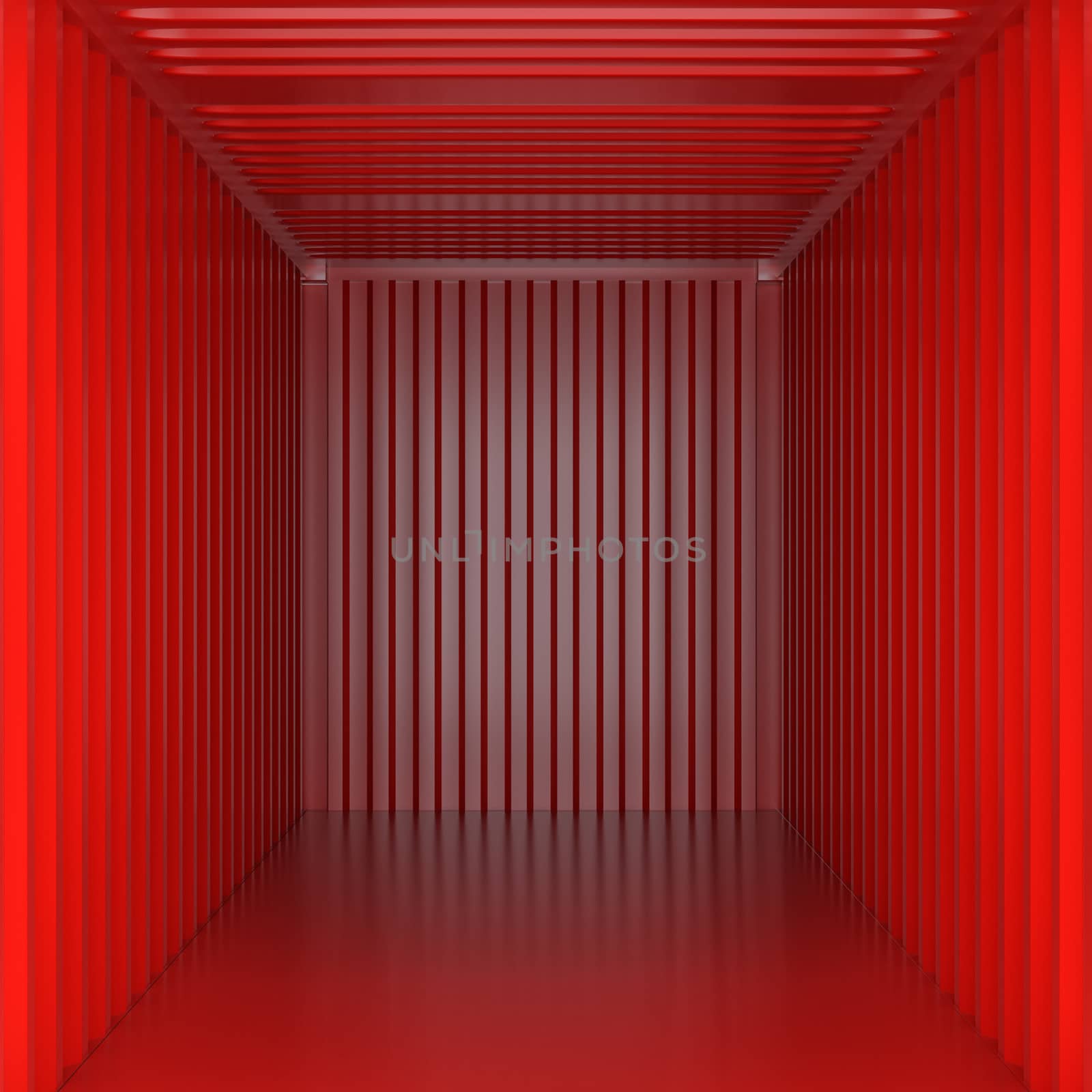 Empty cargo view from inside. 3D Rendering
