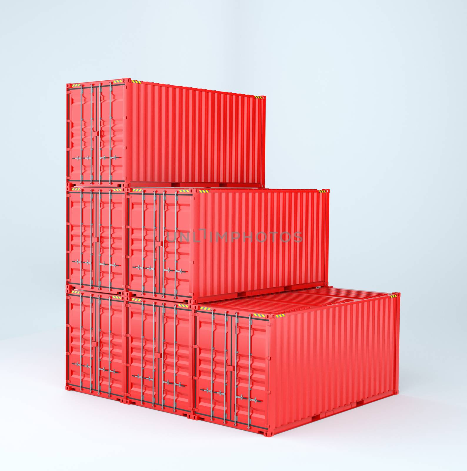Set of cargo 3d container delivery by cherezoff