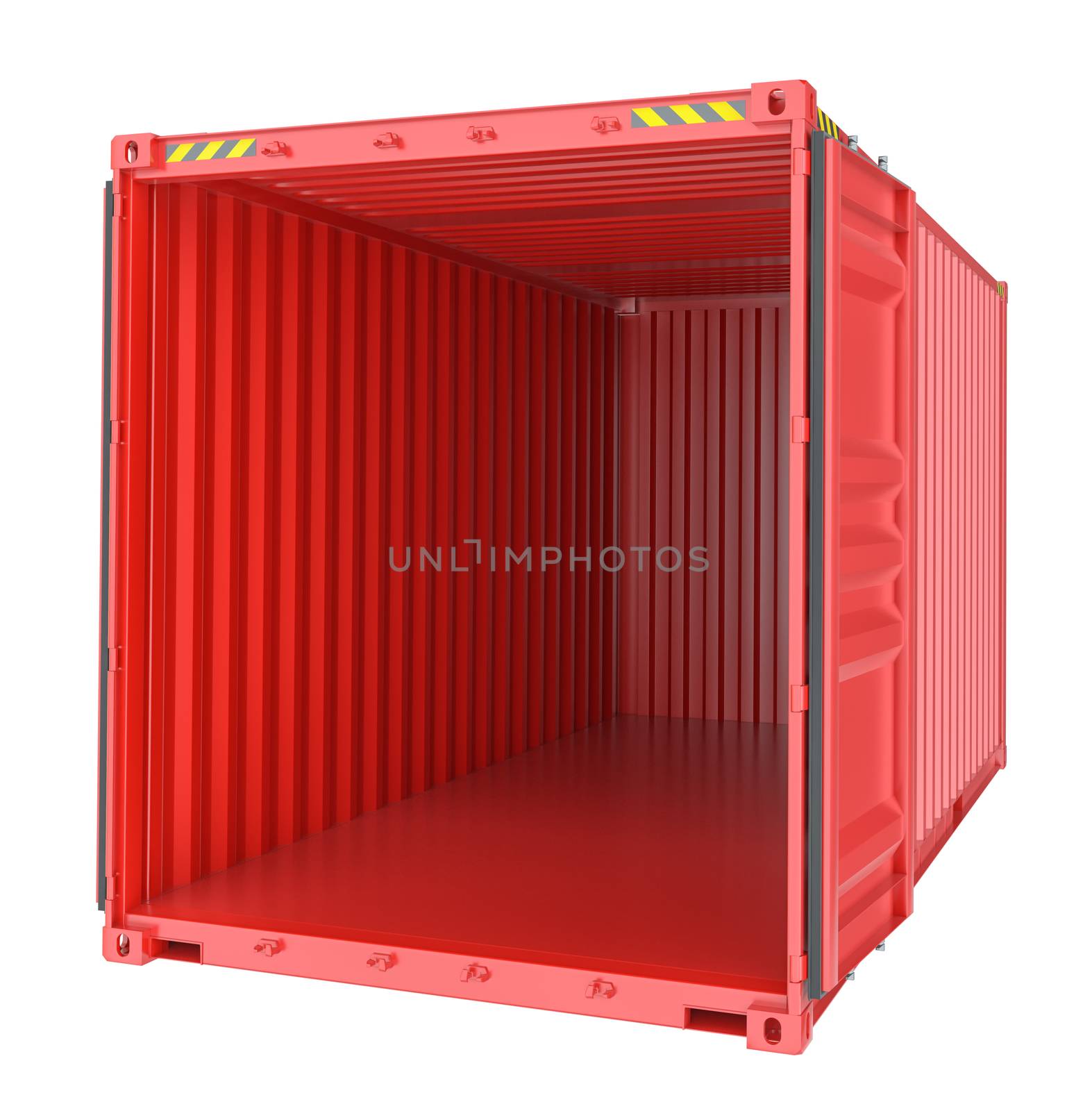 Freight shipping, open empty cargo container by cherezoff