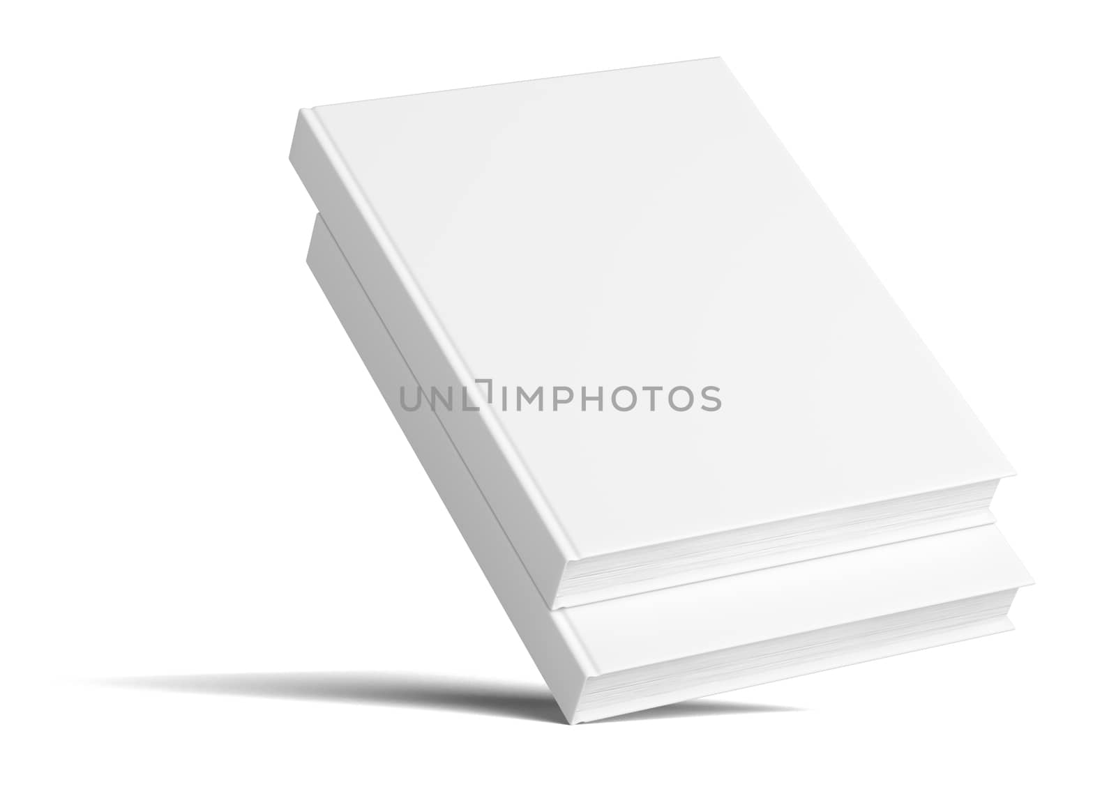 Blank two empty books on grey studio background by cherezoff